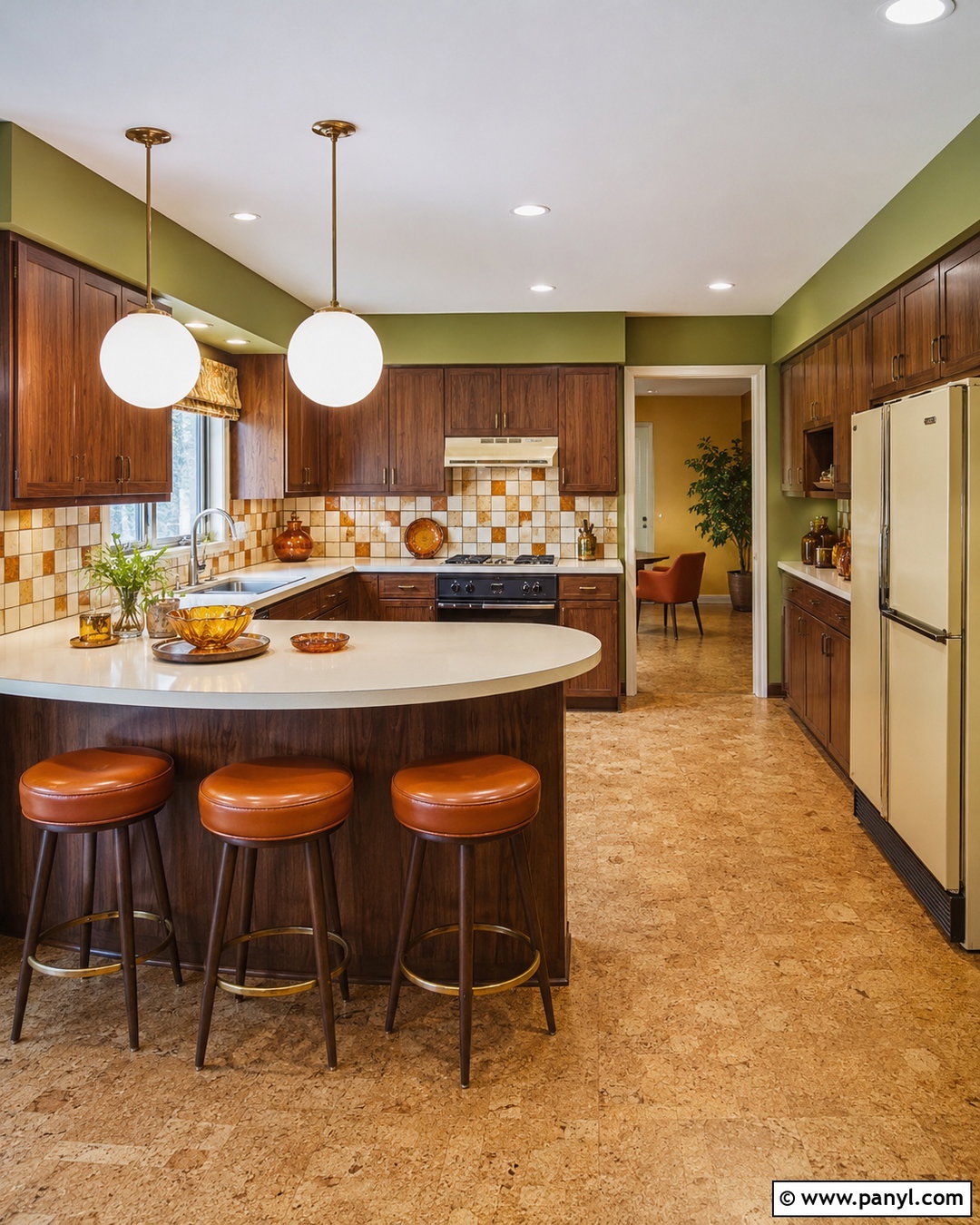 Avocado Green 1970s Kitchen - 20 Vintage Kitchen With Green Walls