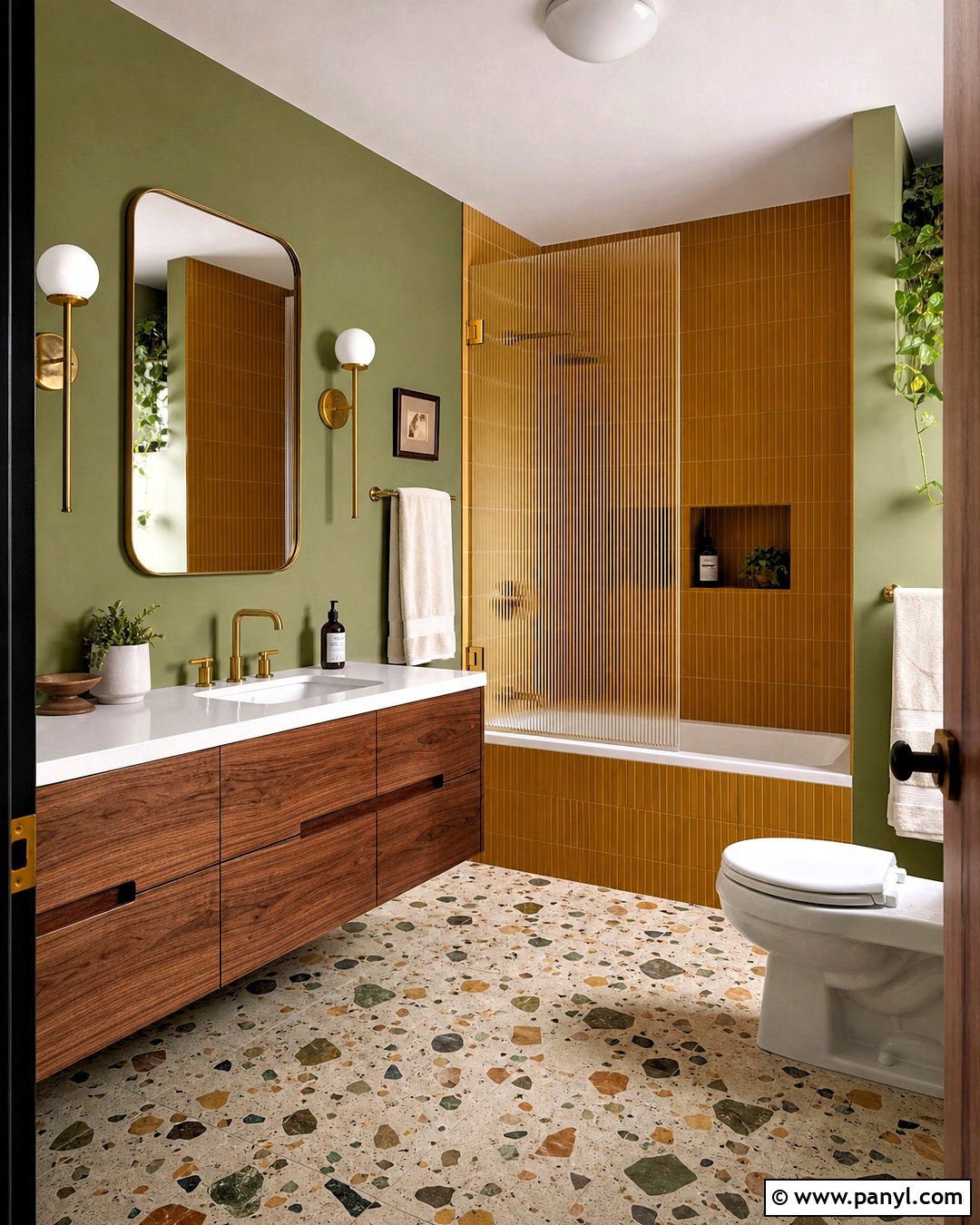 Avocado Green And Mustard Bathroom - 20 green and yellow bathroom ideas