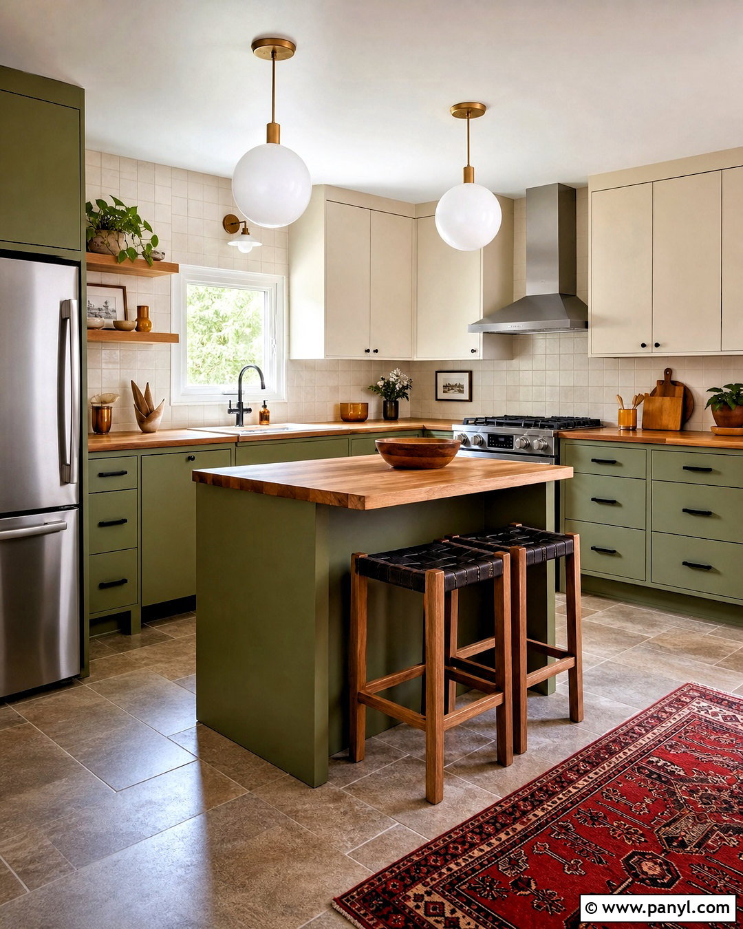 Avocado Green Kitchen - 20 green interior paint ideas