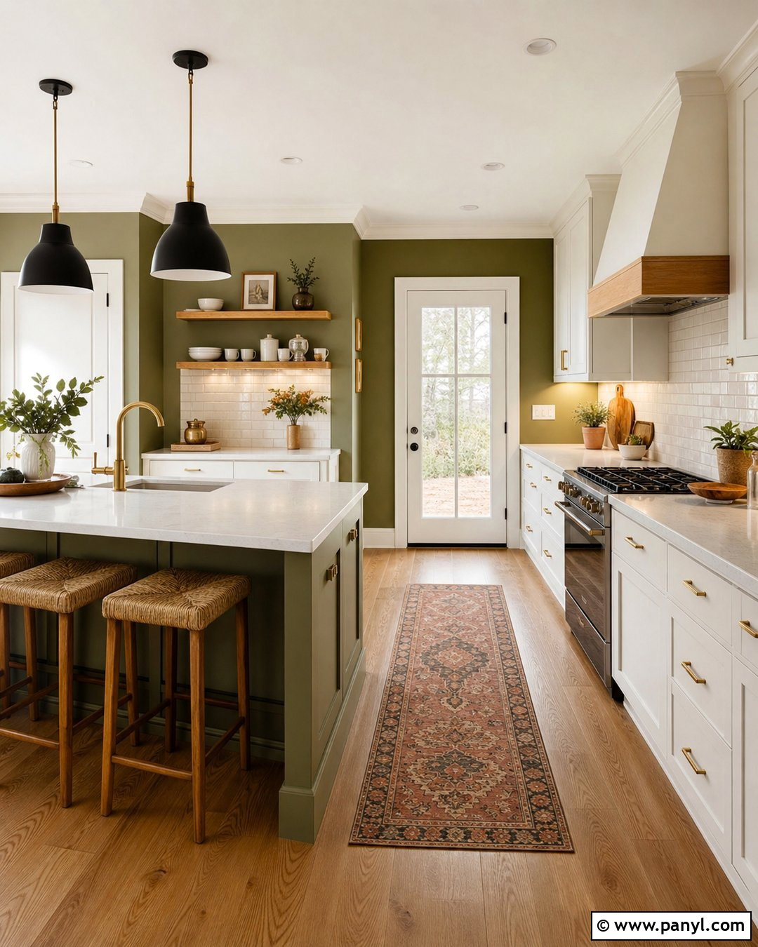 Avocado Green Kitchen With White Cabinets - 20 Avocado Green Wall Ideas