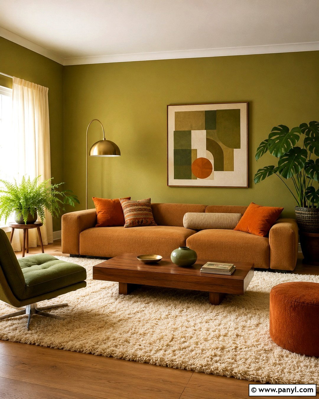 Avocado Green Living Room Walls - 20 70S Wall Paint Colors