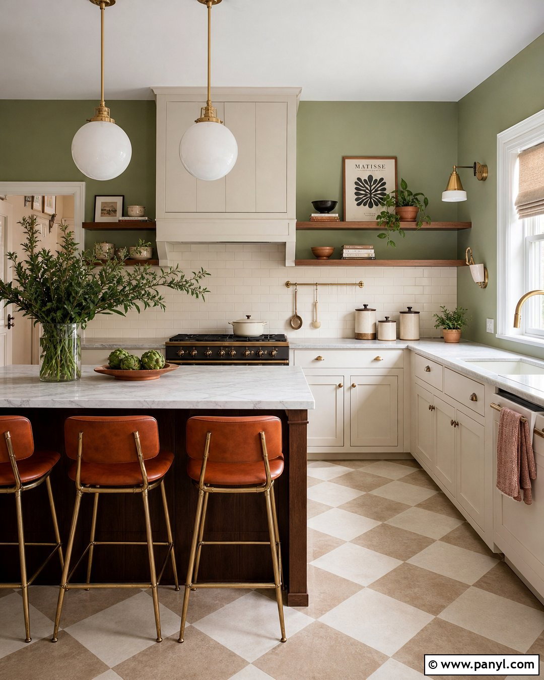 Avocado Green Retro Kitchen Walls - 30 green wall colors
