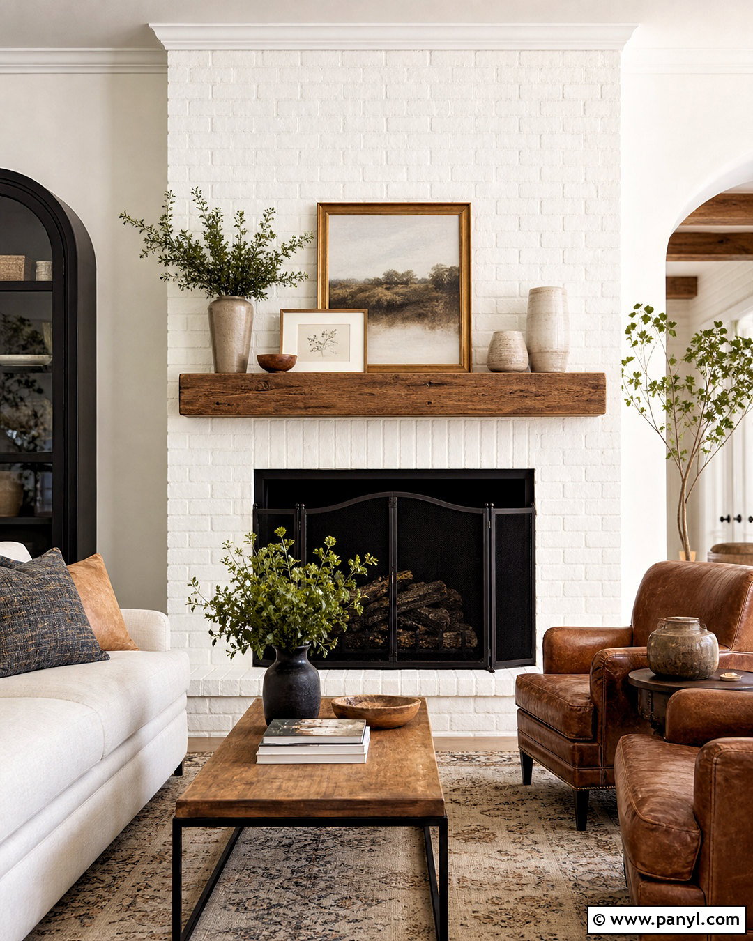 BM Simply White Brick Fireplace - 20 bm simply white ideas