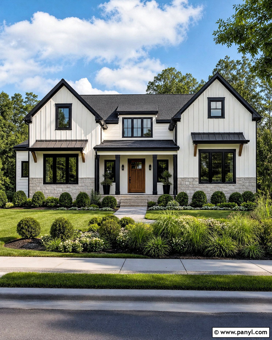 BM Simply White Exterior With Black Trim - 20 bm simply white ideas