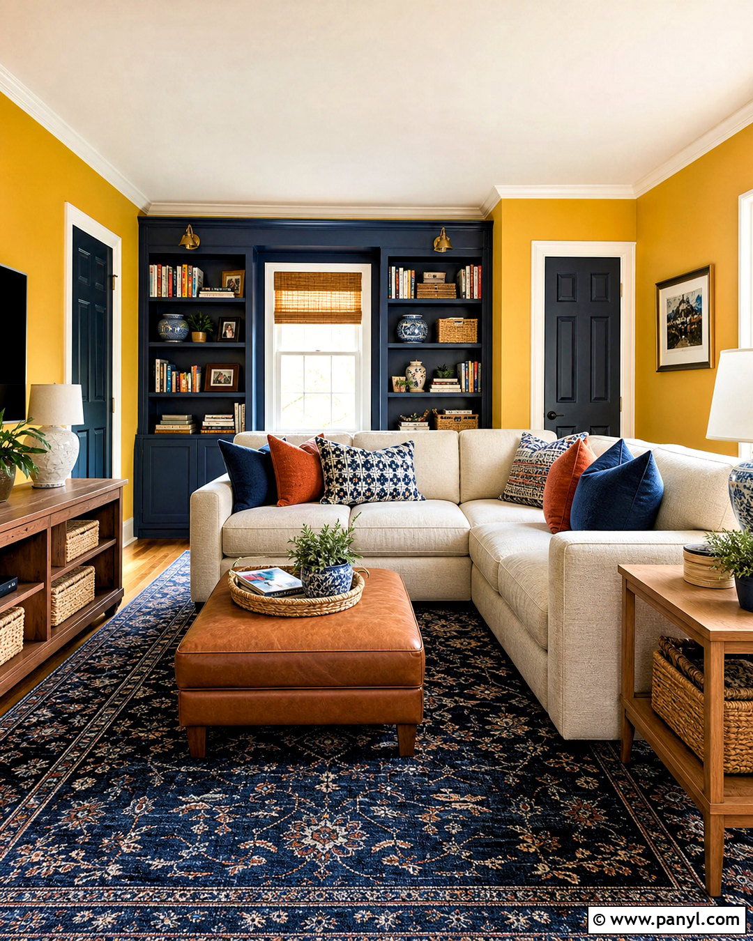 Babouche And Hague Blue Family Room - 20 farrow and ball colour schemes
