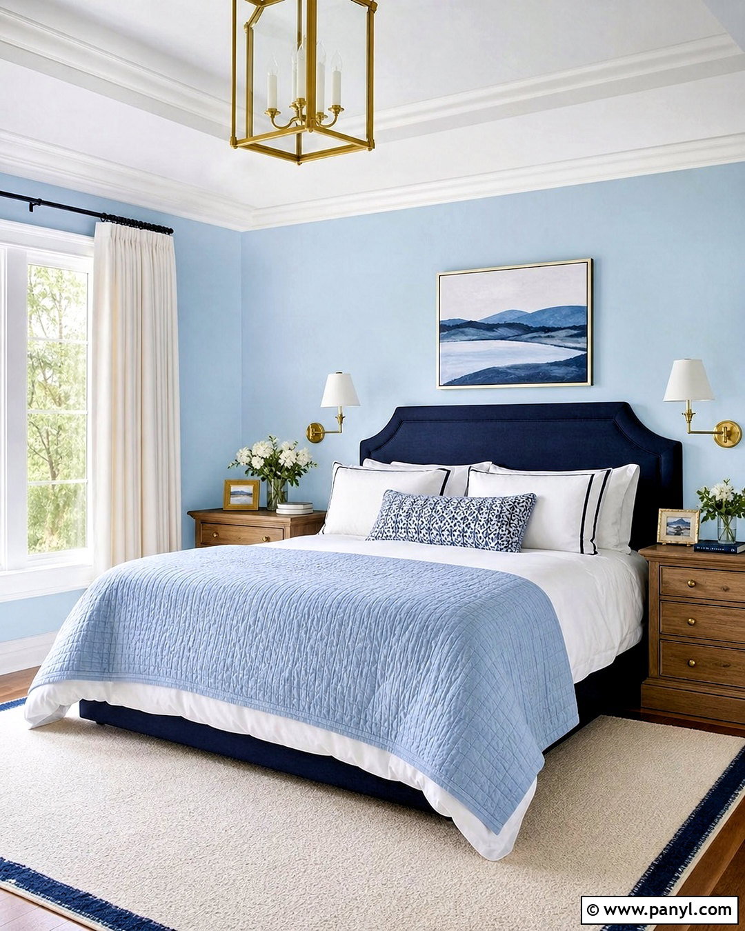 Baby Blue Bedroom With Navy Accents - 20 baby blue interior ideas