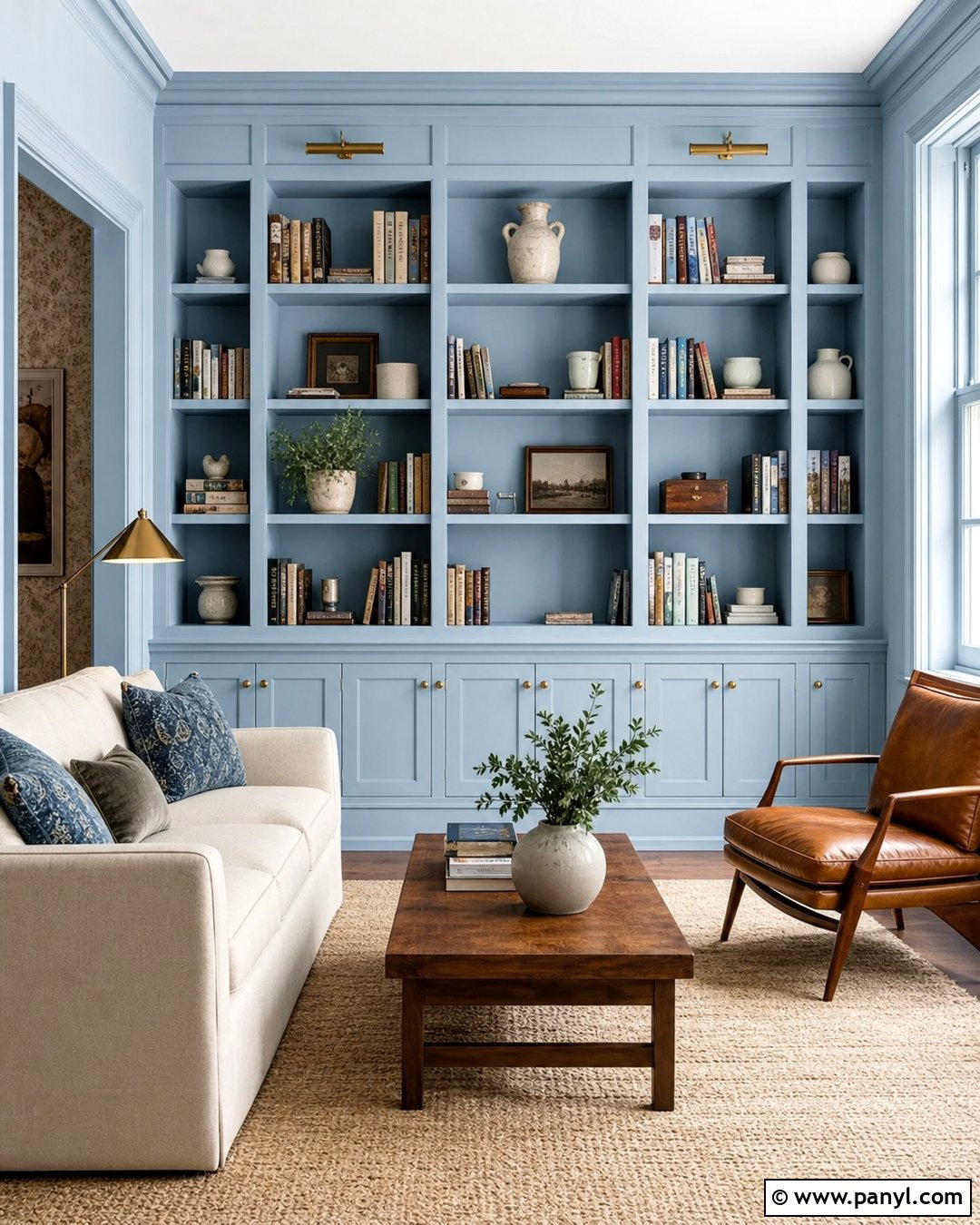 Baby Blue Built-In Walls - 25 Baby Blue Wall Paint Ideas