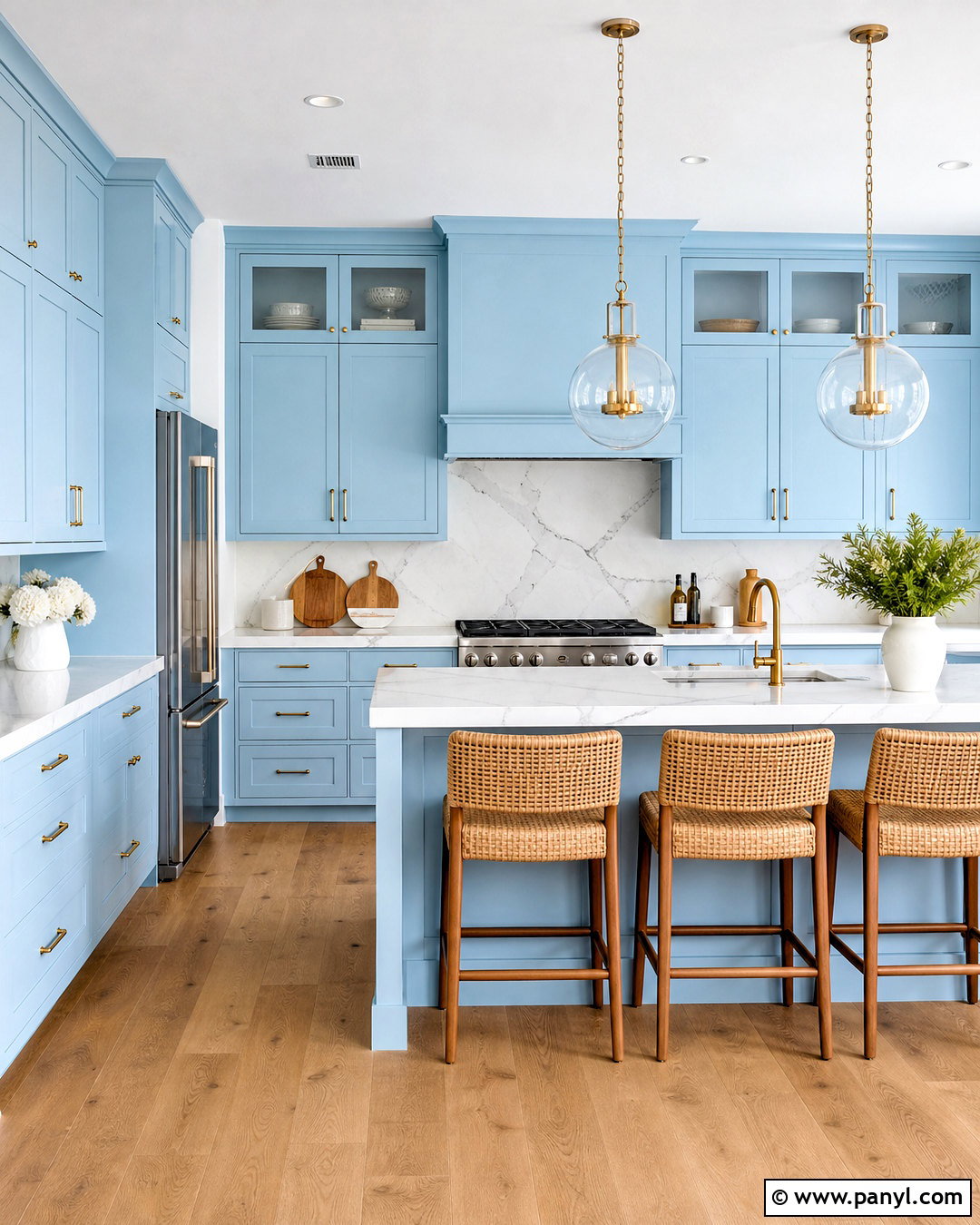 Baby Blue Kitchen Cabinets With Marble Counters - 20 baby blue interior ideas