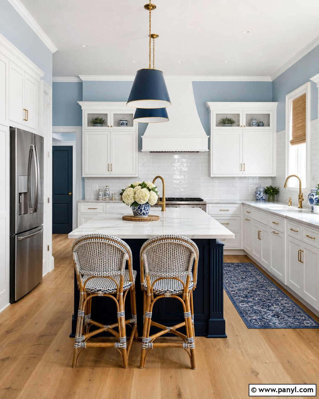 Baby Blue Kitchen Walls With A Navy Island - 25 Baby Blue Kitchen Walls
