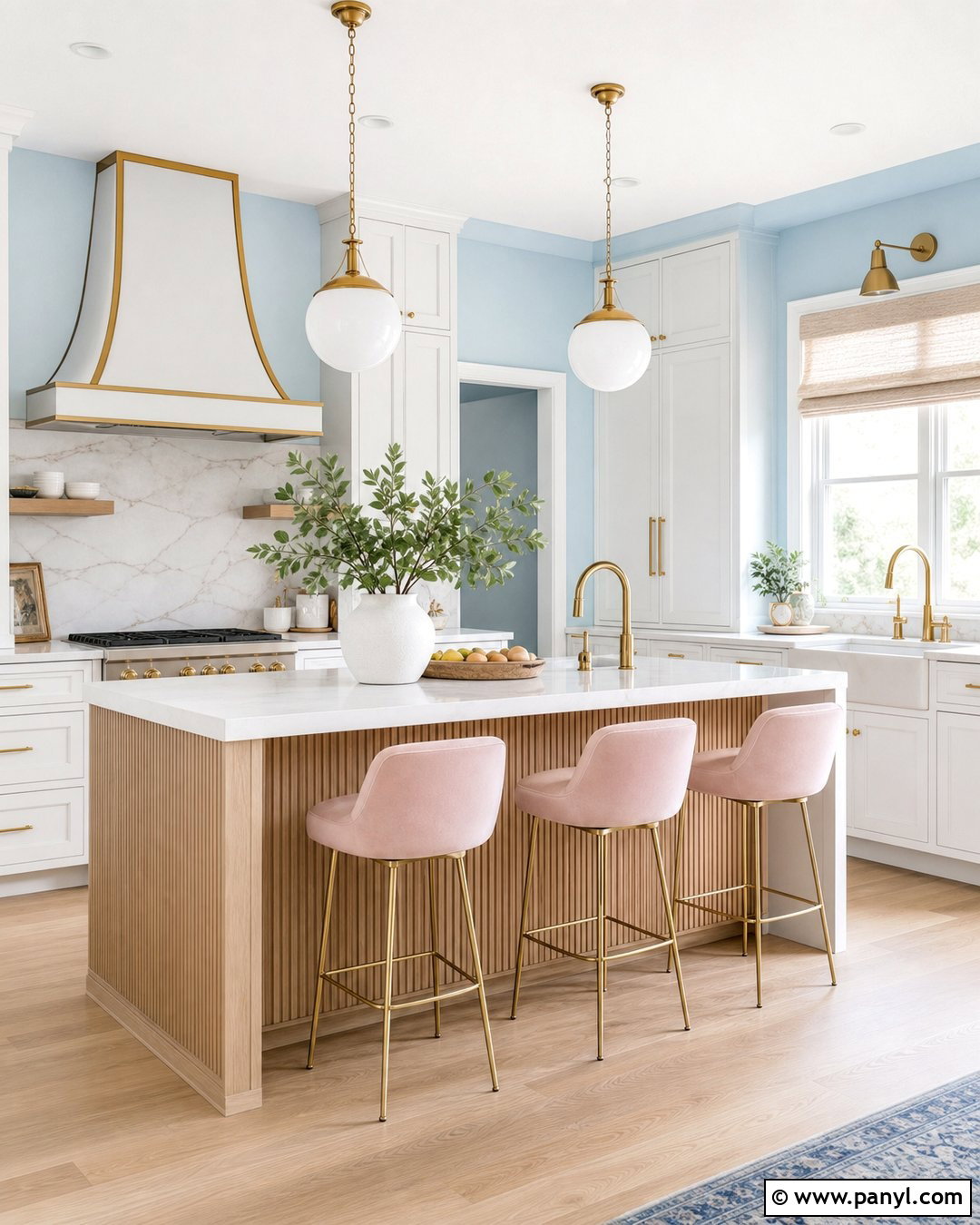 Baby Blue Kitchen Walls With Blush Pink Accents - 25 Baby Blue Kitchen Walls