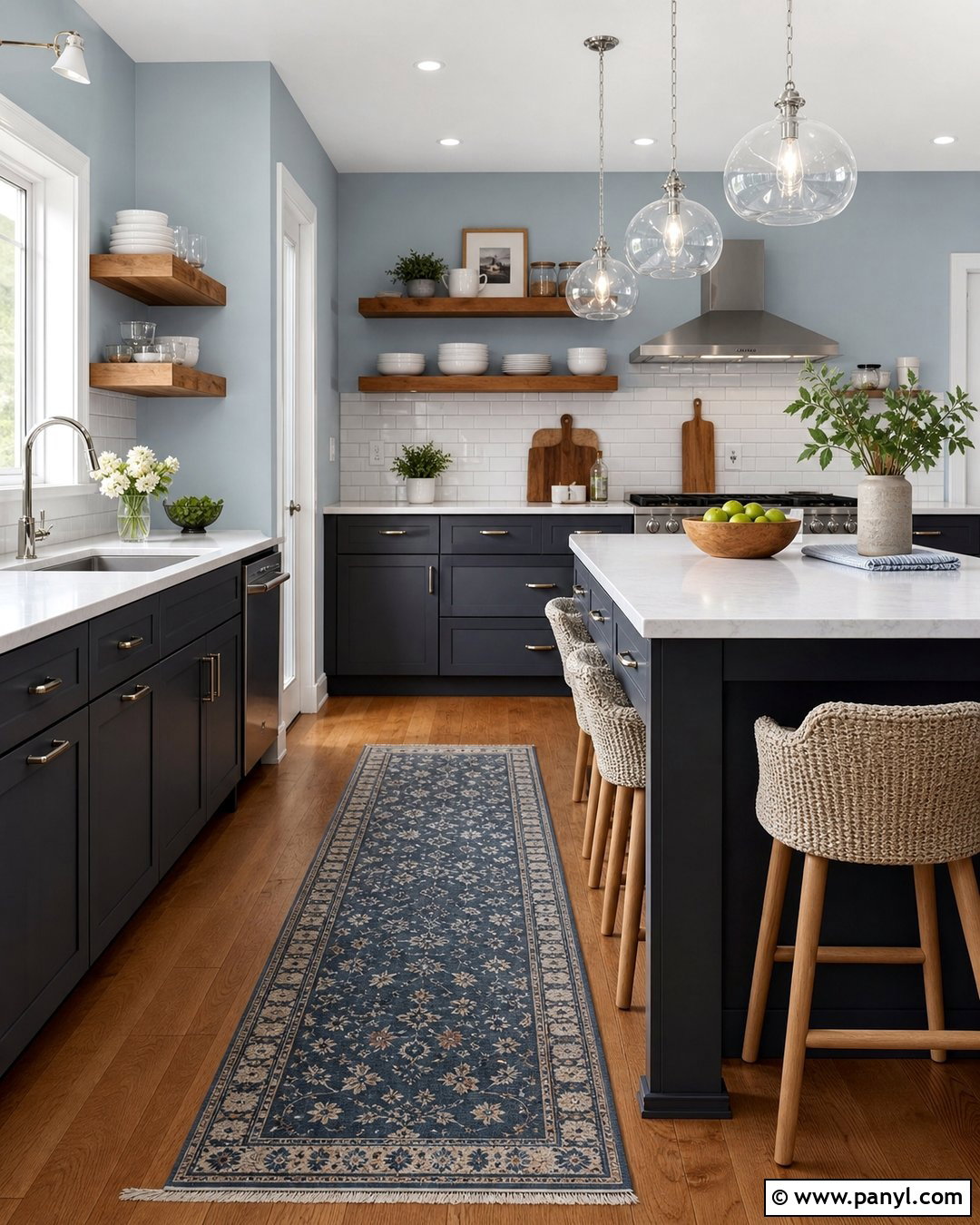 Baby Blue Kitchen Walls With Charcoal Cabinets - 25 Baby Blue Kitchen Walls