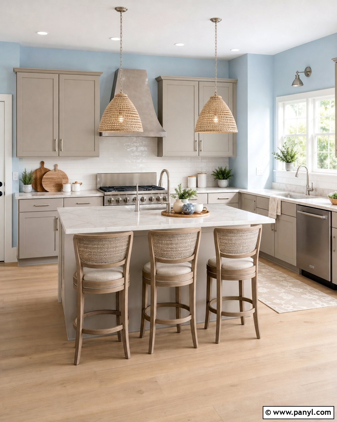 Baby Blue Kitchen Walls With Greige Cabinets - 25 Baby Blue Kitchen Walls