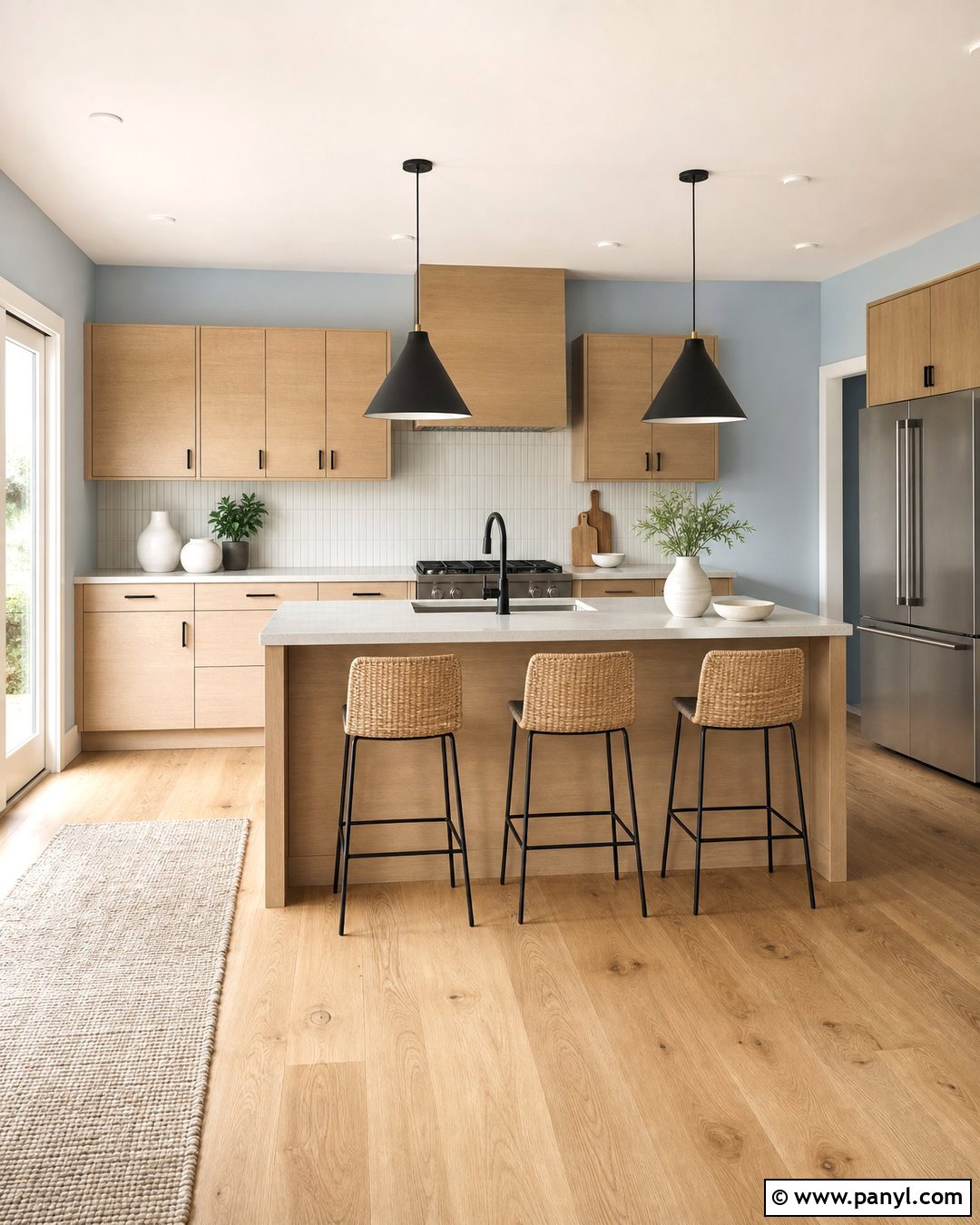 Baby Blue Kitchen Walls With Light Oak Cabinets - 25 Baby Blue Kitchen Walls