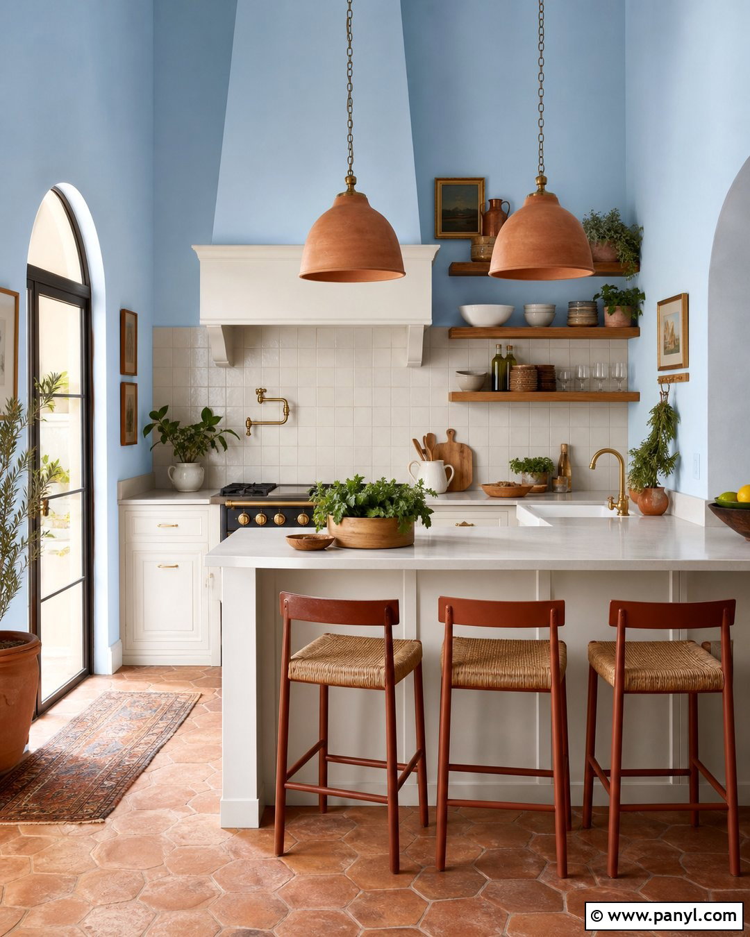 Baby Blue Kitchen Walls With Terracotta Accents - 25 Baby Blue Kitchen Walls