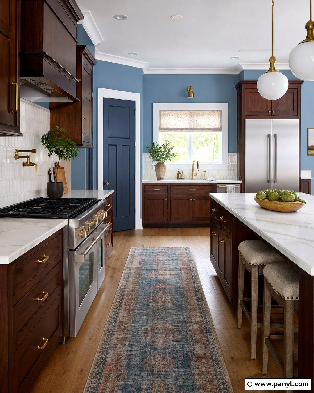 Baby Blue Kitchen Walls With Walnut Cabinets - 25 Baby Blue Kitchen Walls