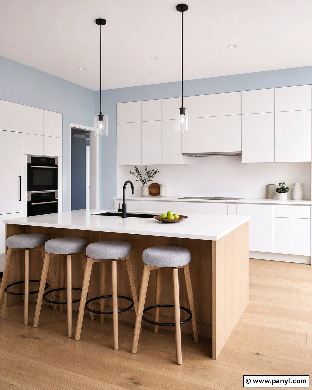 Baby Blue Modern Kitchen Walls - 25 Baby Blue Kitchen Walls