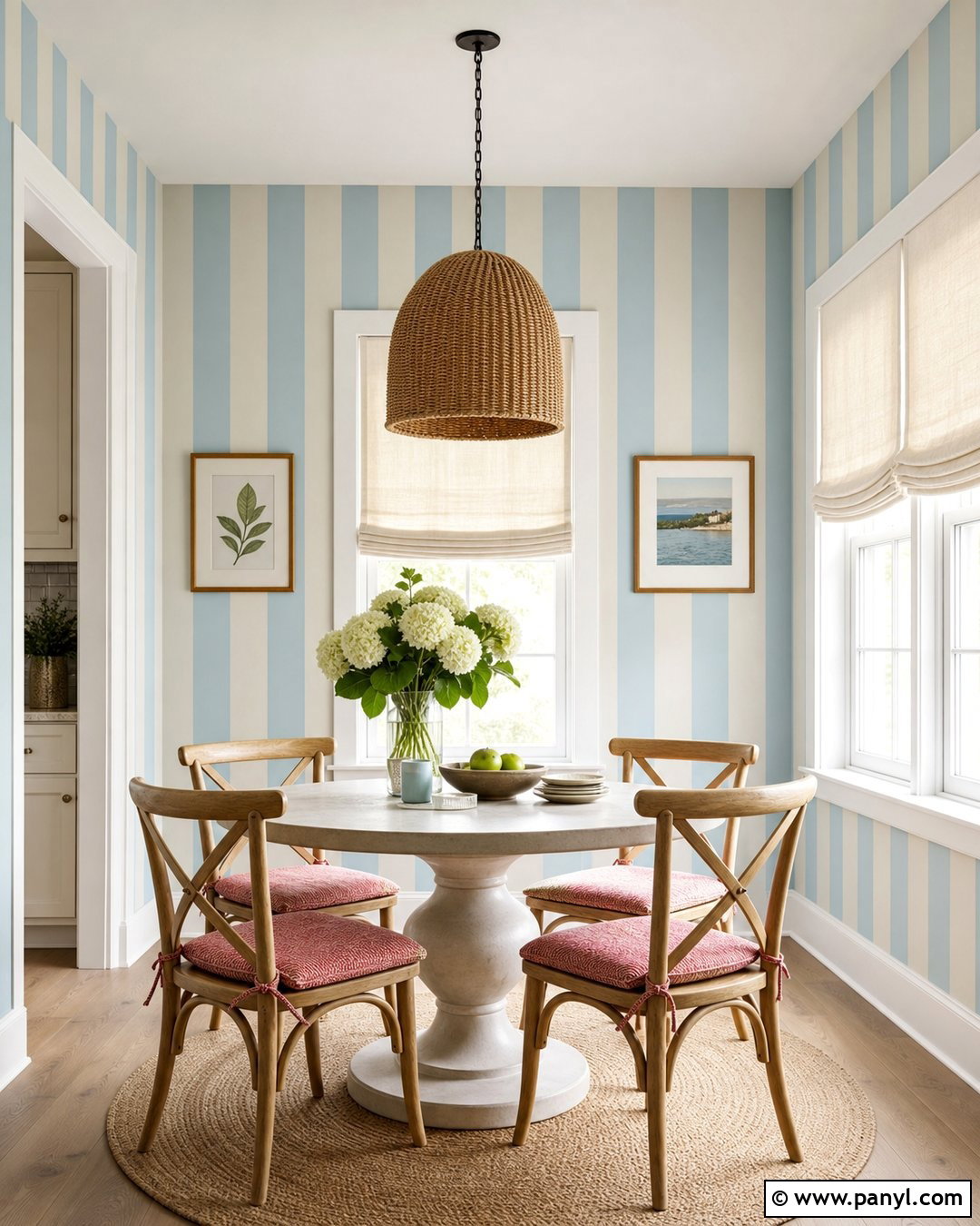 Baby Blue Striped Walls - 35 baby blue wall ideas