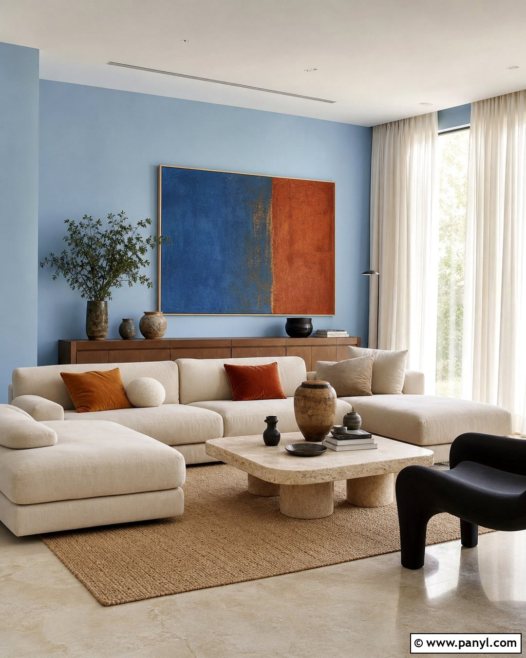 Baby Blue Walls With Modern Decor - 35 baby blue wall ideas