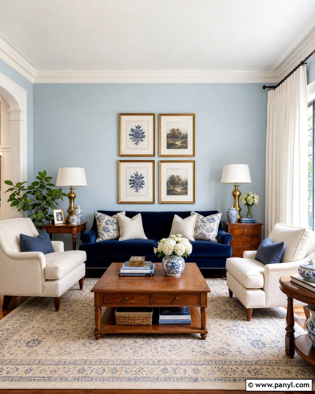 Baby Blue Walls With Navy Accents - 35 baby blue wall ideas