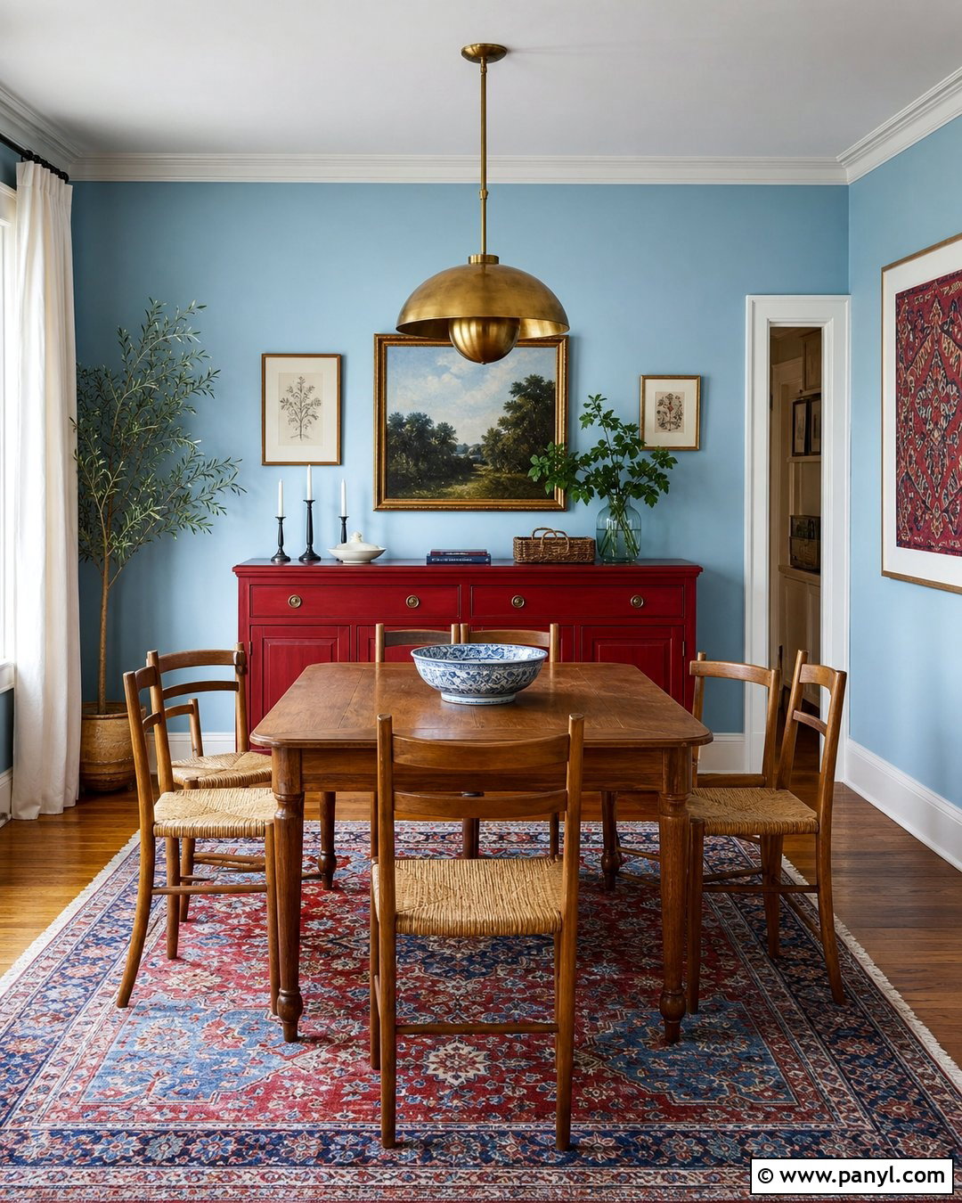 Baby Blue Walls With Red Accents - 35 baby blue wall ideas