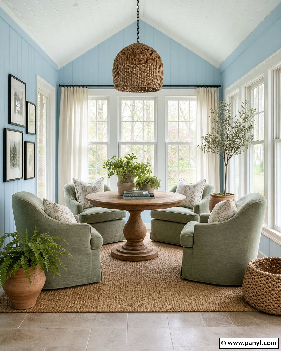 Baby Blue Walls With Sage Green - 35 baby blue wall ideas