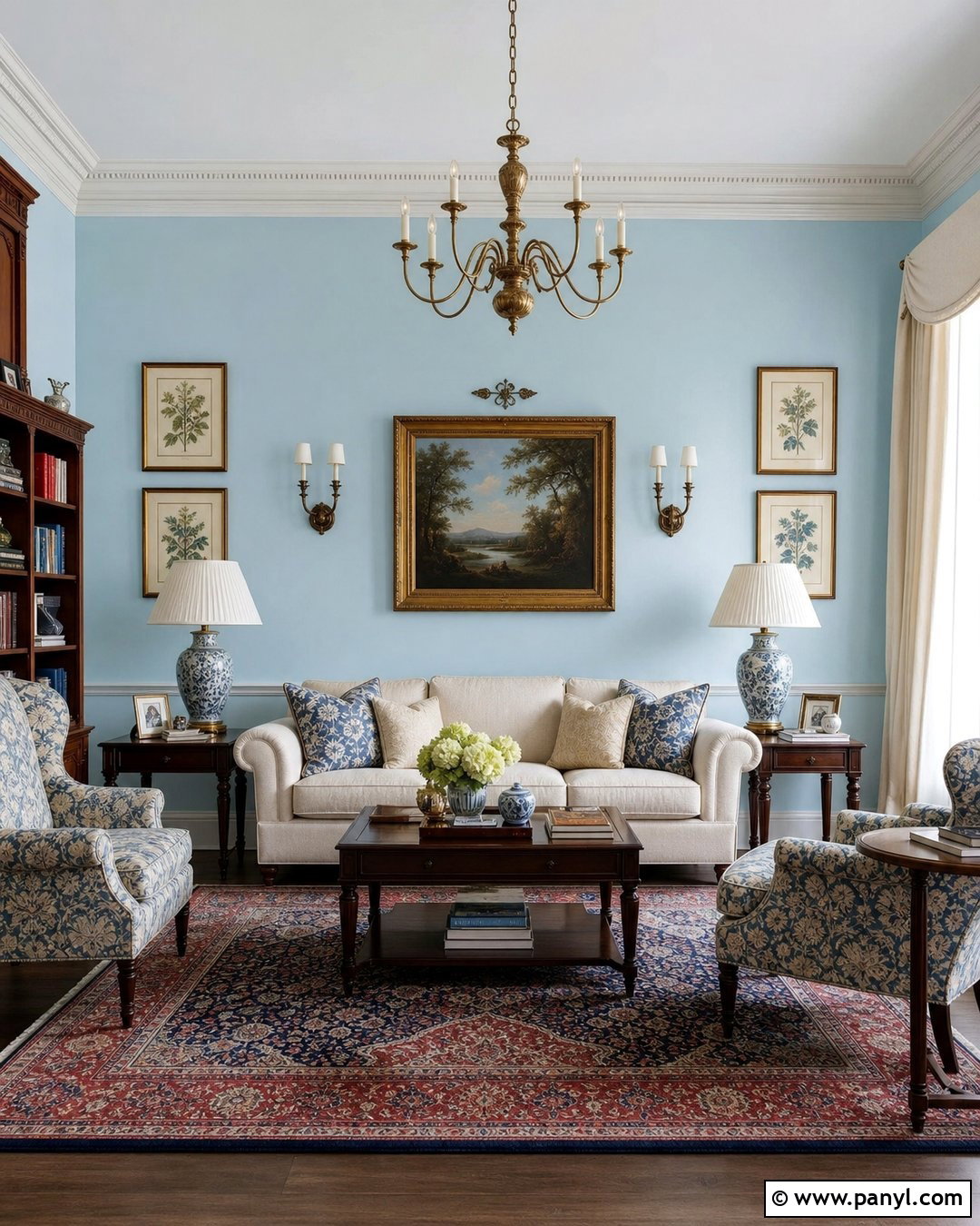 Baby Blue Walls With Traditional Decor - 35 baby blue wall ideas