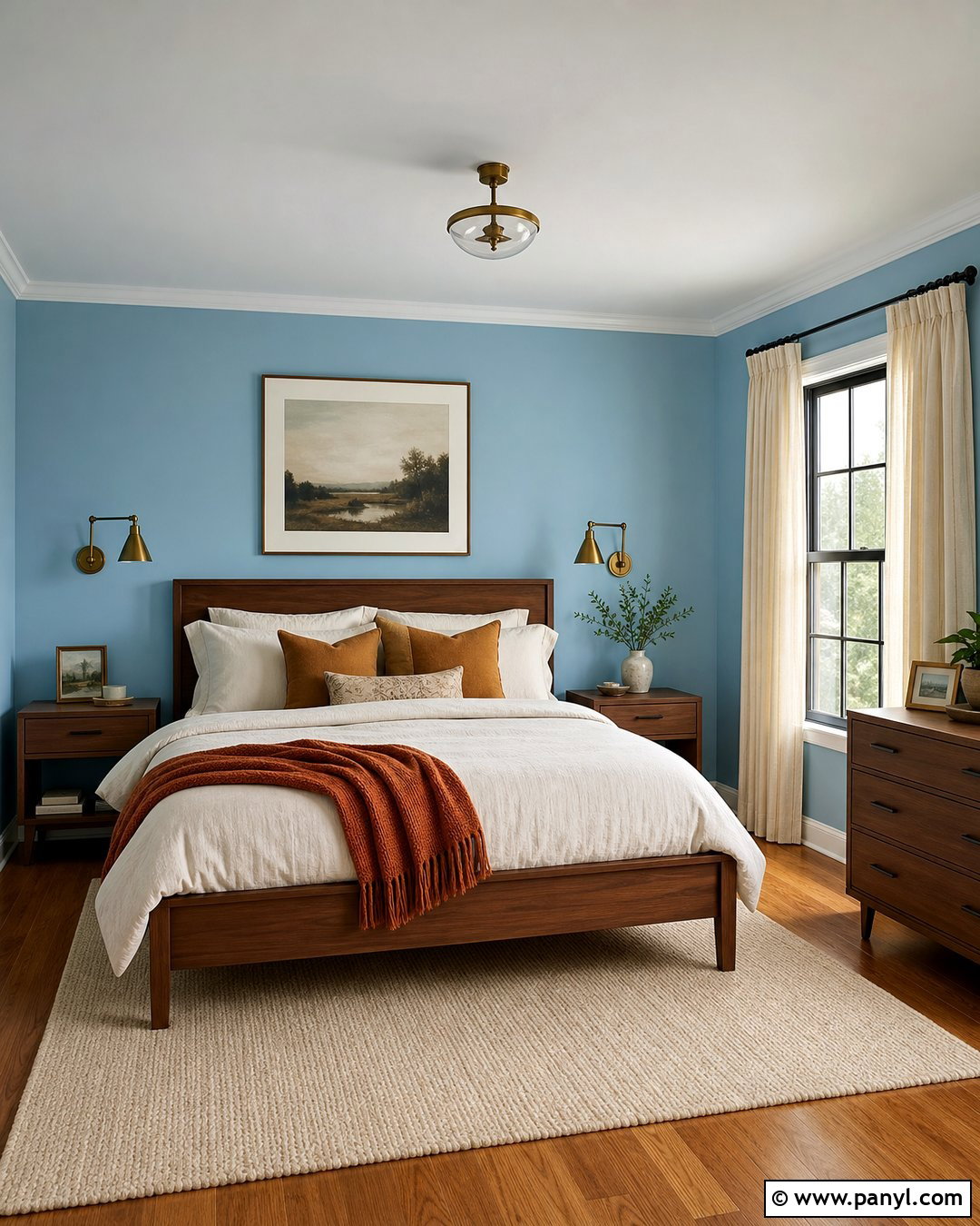 Baby Blue Walls With Warm Wood - 35 baby blue wall ideas