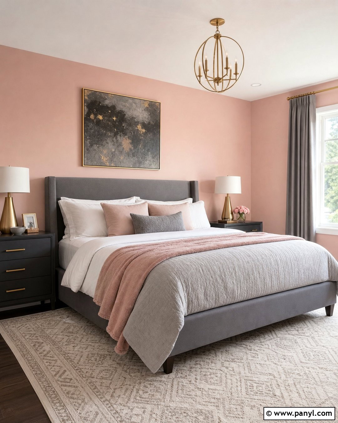 Baby Pink And Gray Bedroom - 35 Baby Pink Wall Ideas