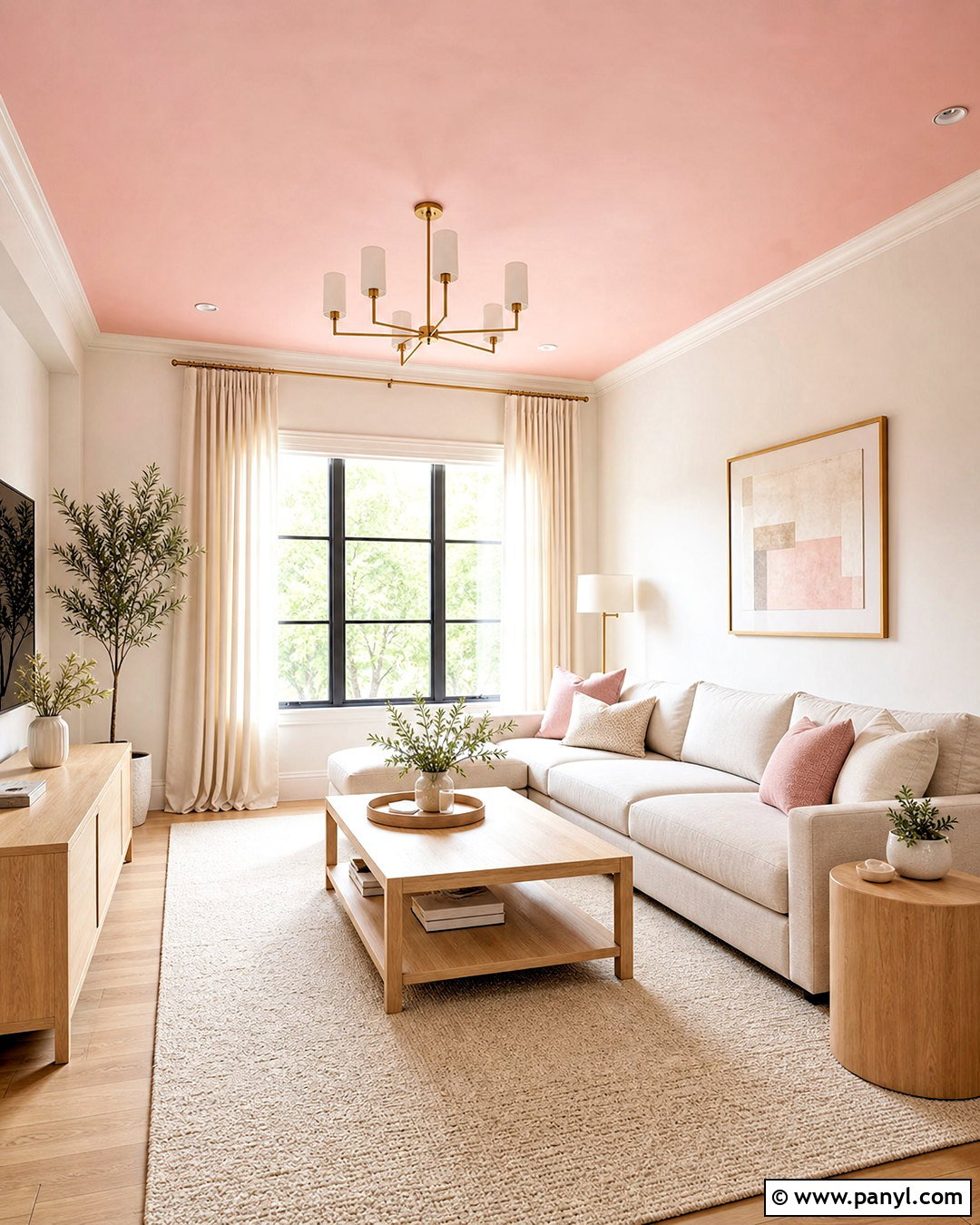 Baby Pink Ceiling With Neutral Walls - 20 baby pink paint ideas