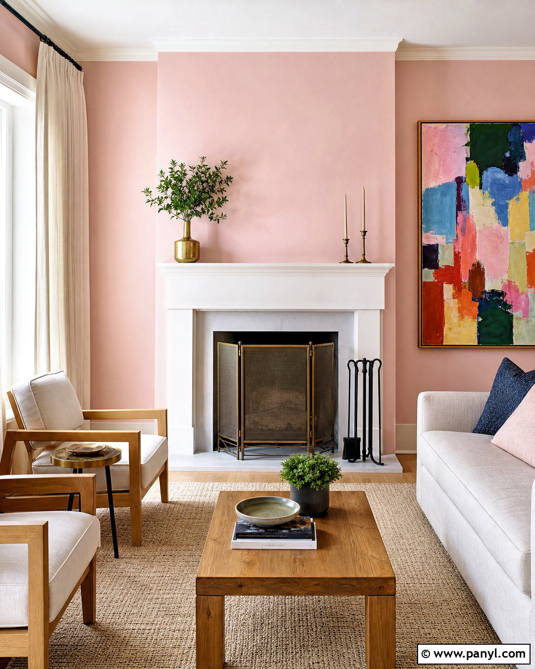 Baby Pink Fireplace Wall - 20 baby pink paint ideas