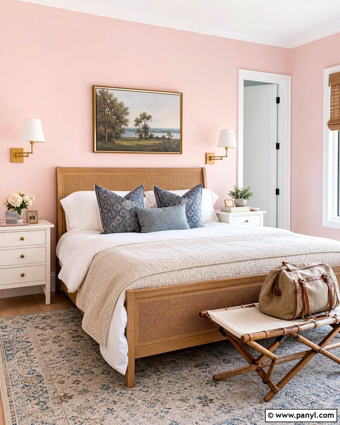 Baby Pink Guest Room - 35 Baby Pink Wall Ideas