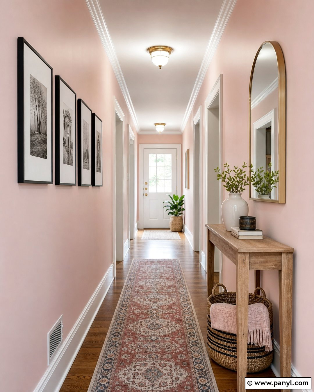 Baby Pink Hallway - 35 Baby Pink Wall Ideas