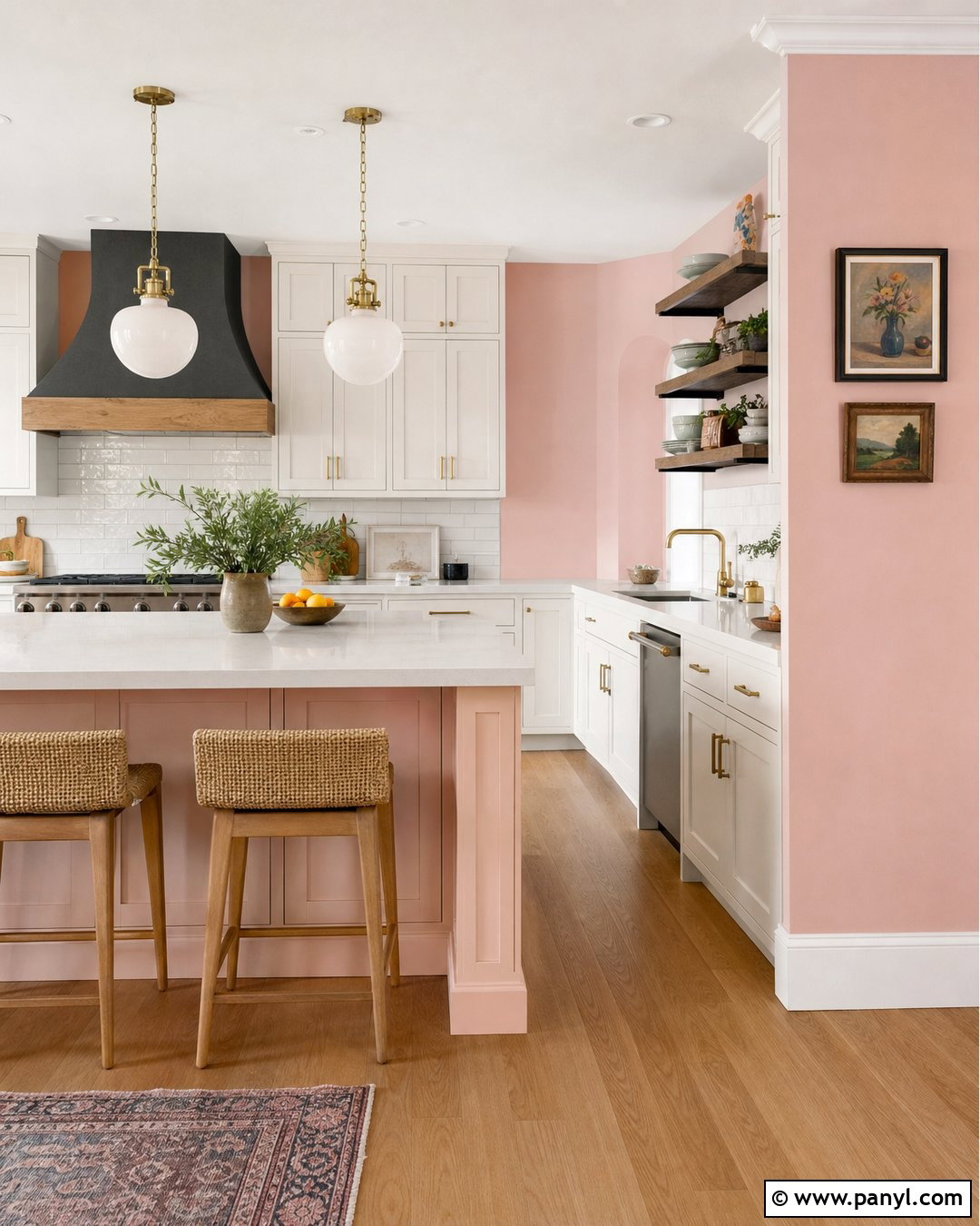 Baby Pink Kitchen - 35 Baby Pink Wall Ideas