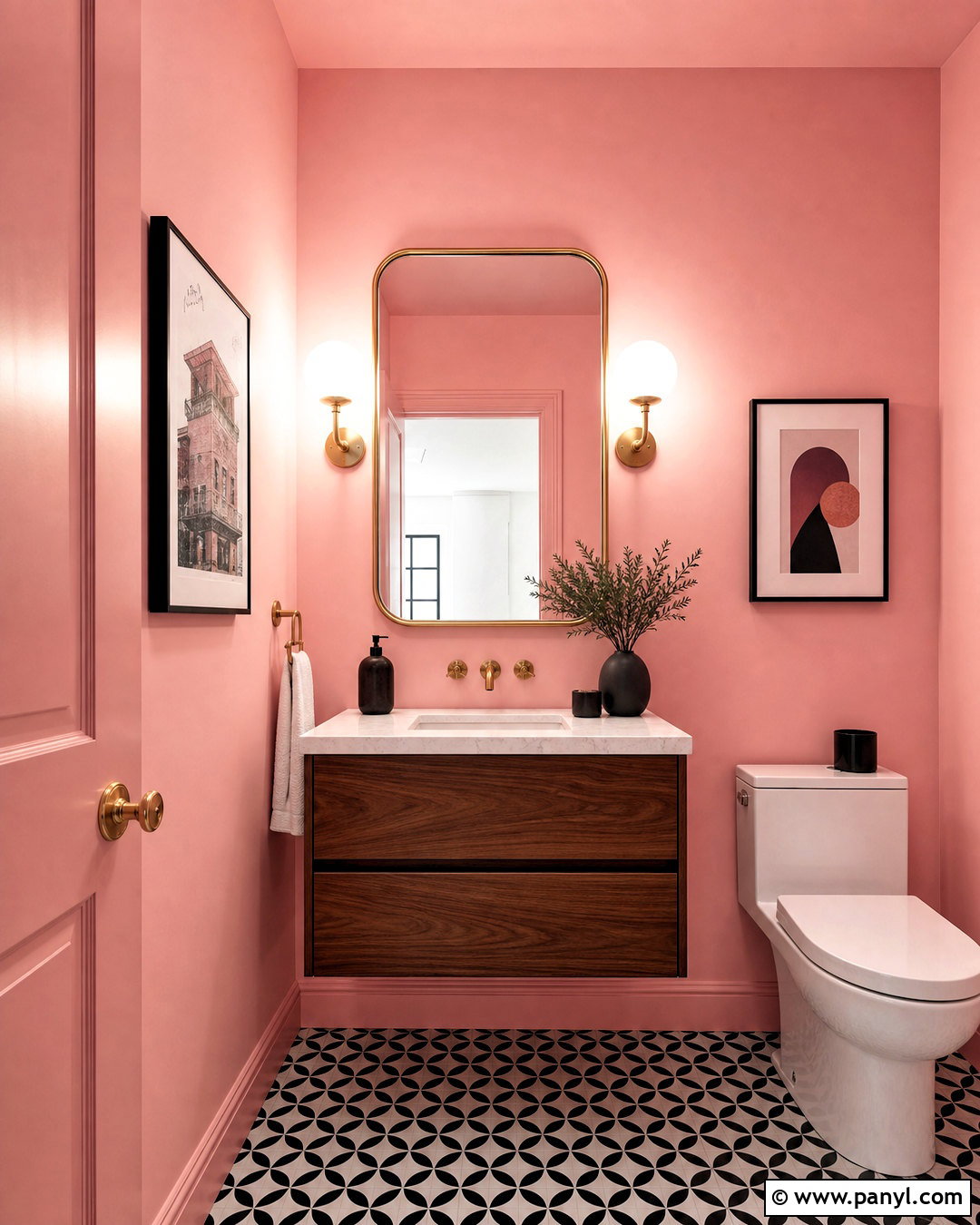 Baby Pink Powder Room Color Drench - 20 baby pink paint ideas