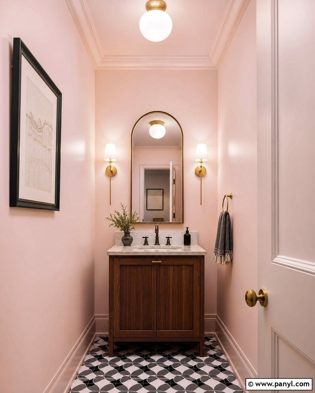 Baby Pink Powder Room - 35 Baby Pink Wall Ideas