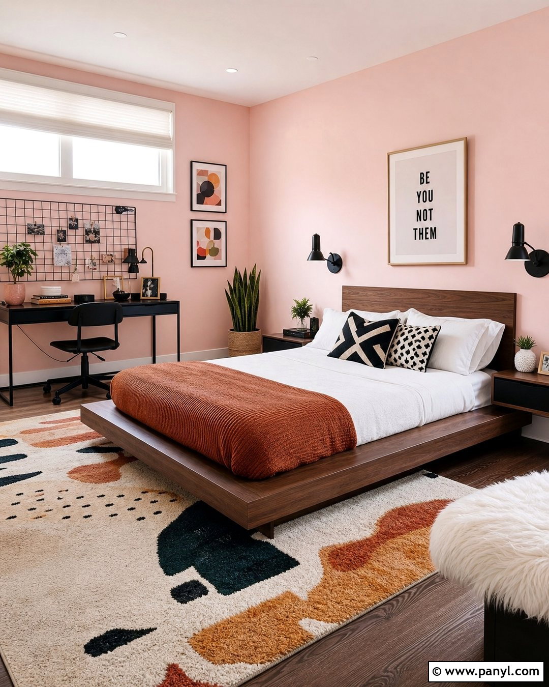 Baby Pink Teen Bedroom - 35 Baby Pink Wall Ideas
