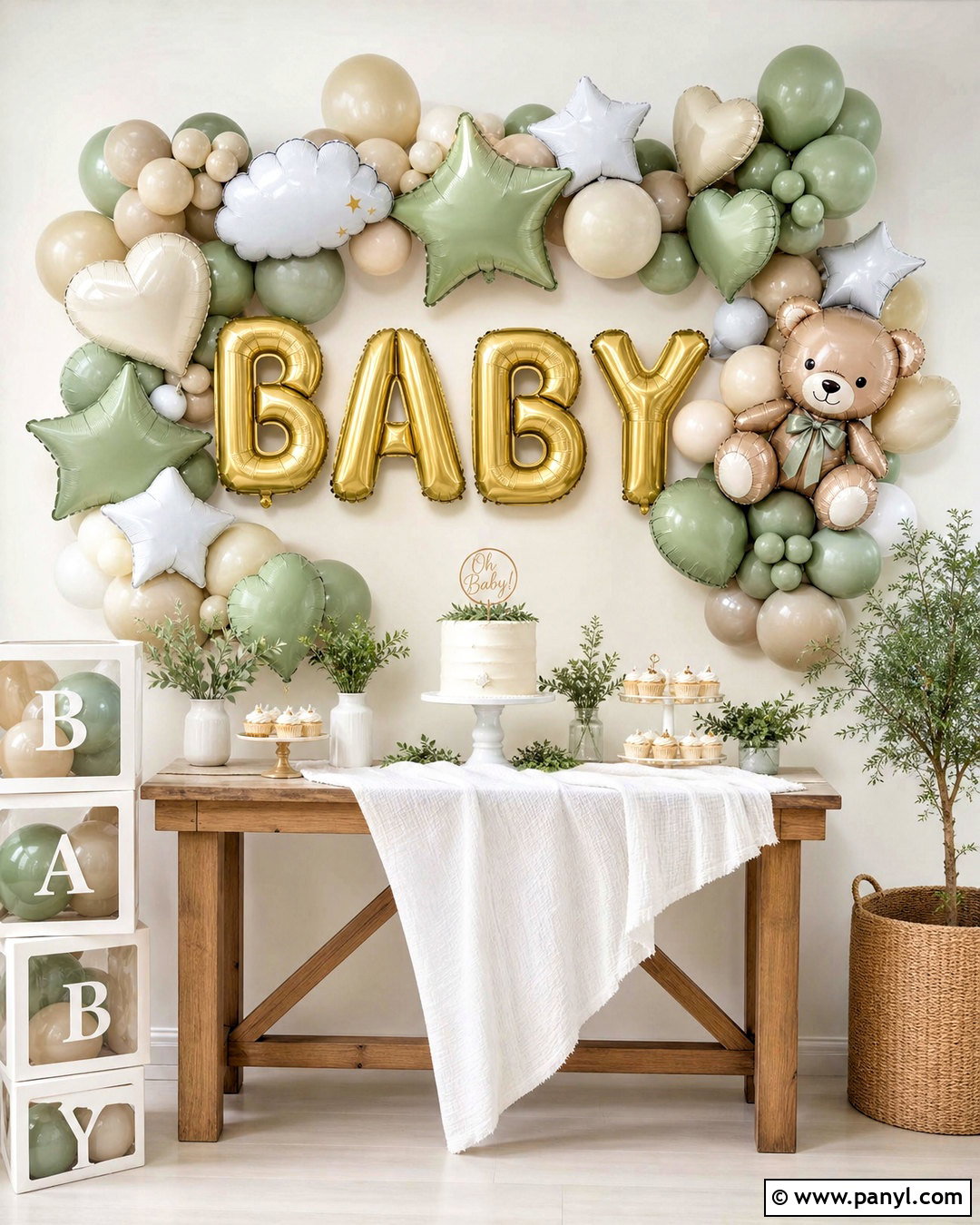 Baby Shower Foil Balloon Wall - 20 foil balloon wall ideas