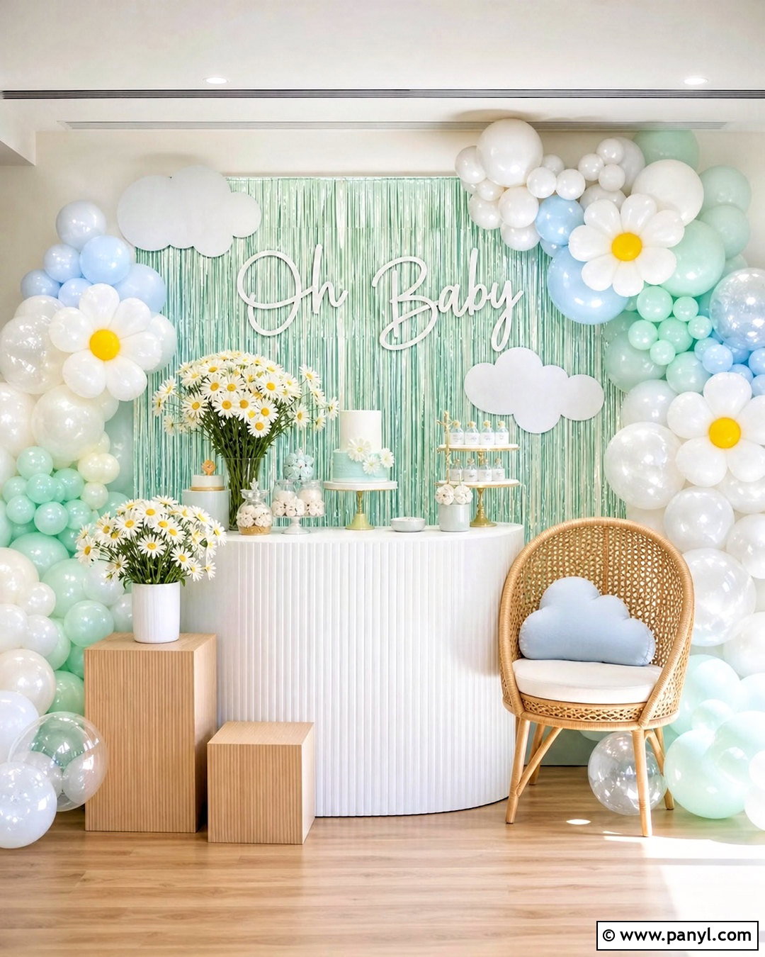 Baby Shower Foil Wall Backdrop - 20 foil wall backdrop ideas