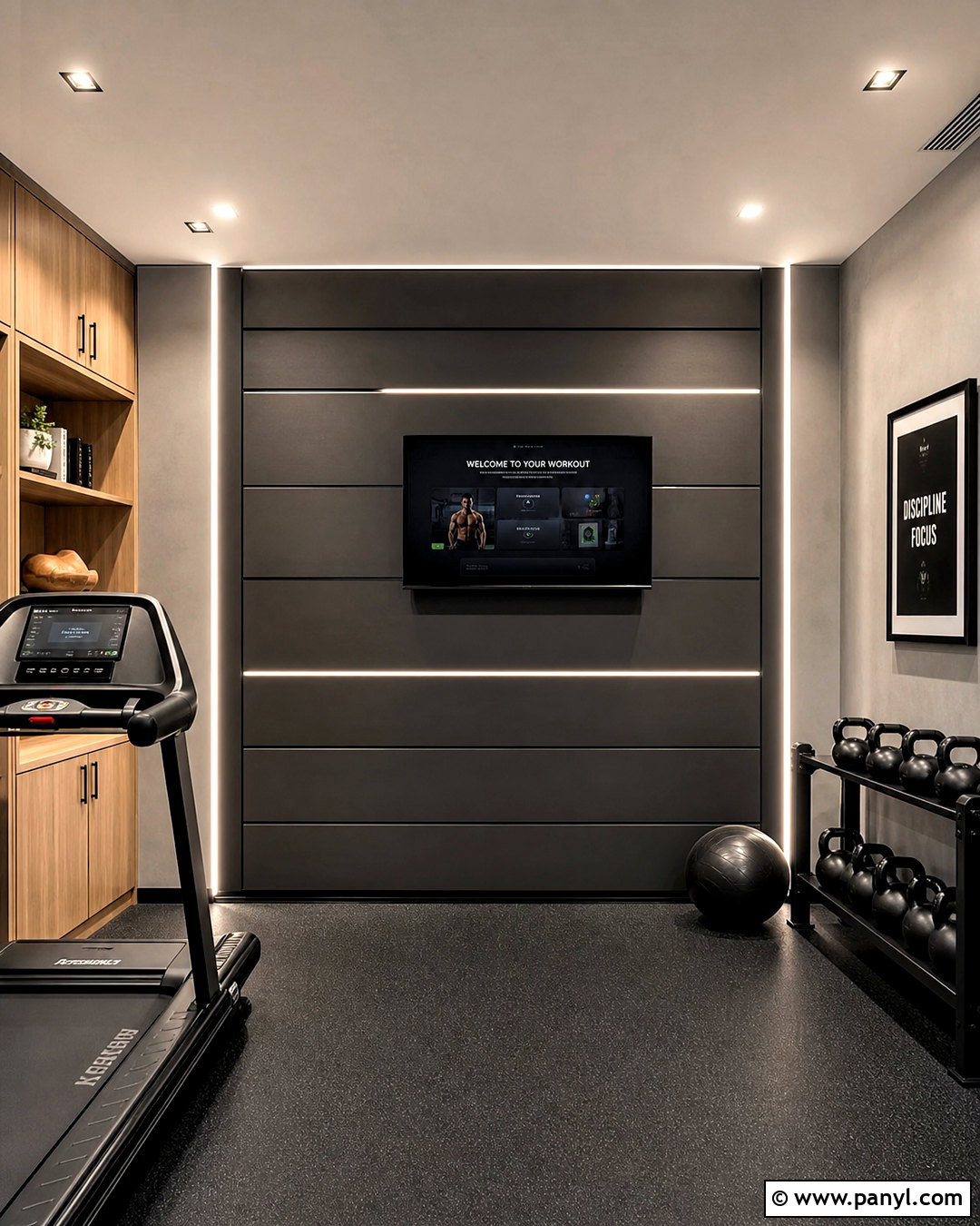 Backlit Panel Home Gym Accent Wall - 20 home gym accent wall ideas