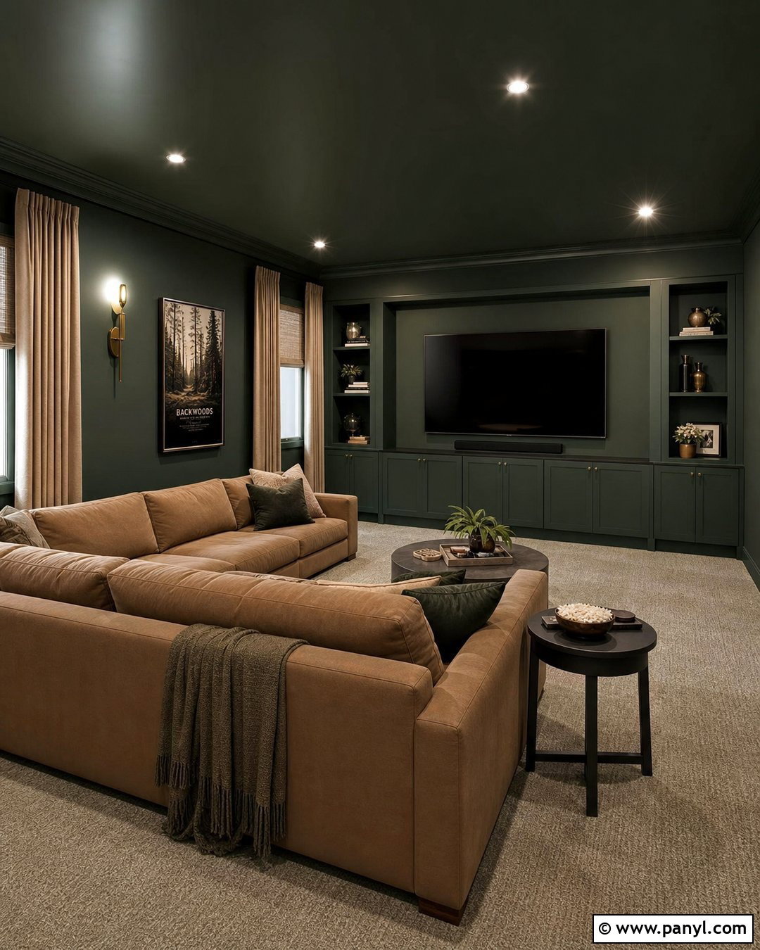 Backwoods Green Media Room - 30 benjamin moore backwoods green ideas