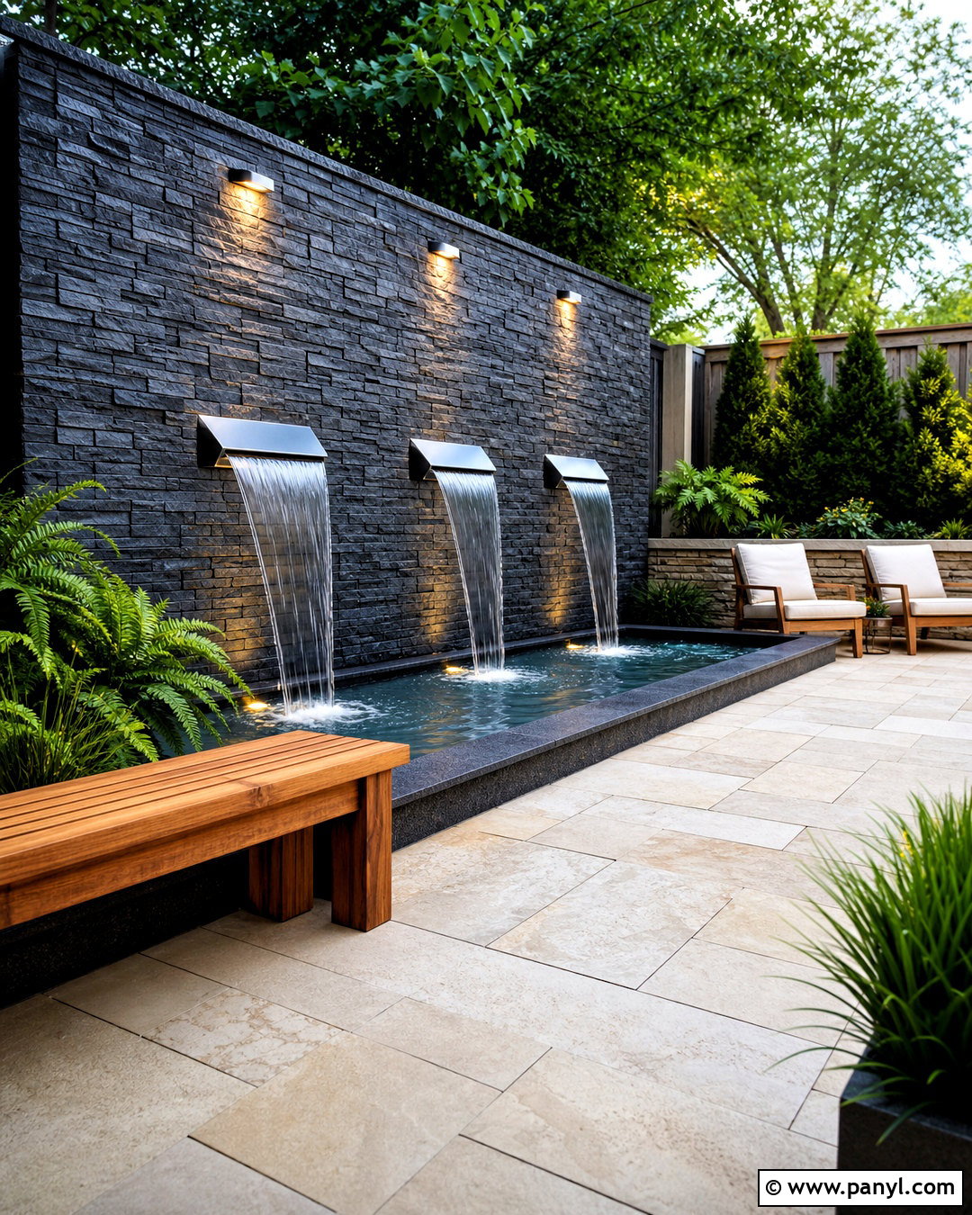 Backyard Water Feature Wall - 20 backyard wall design ideas