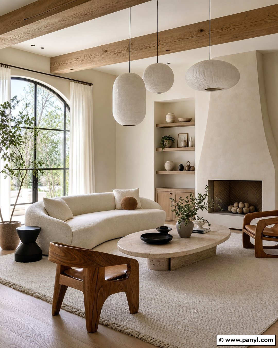 Balanced Beige Modern Organic Living Room - 25 Balanced Beige Walls