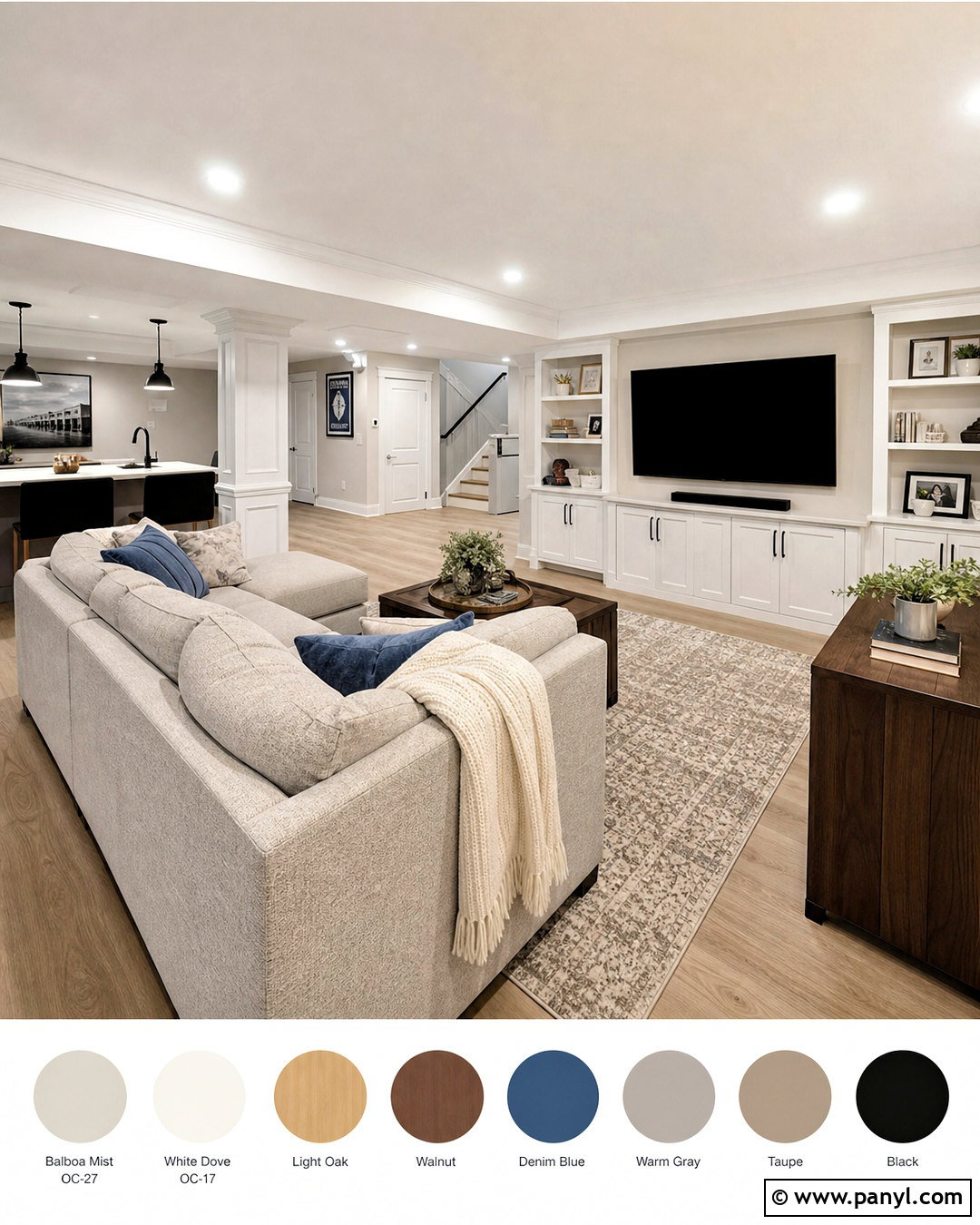 Balboa Mist And White Dove Basement - 20 balboa mist white dove color palette ideas