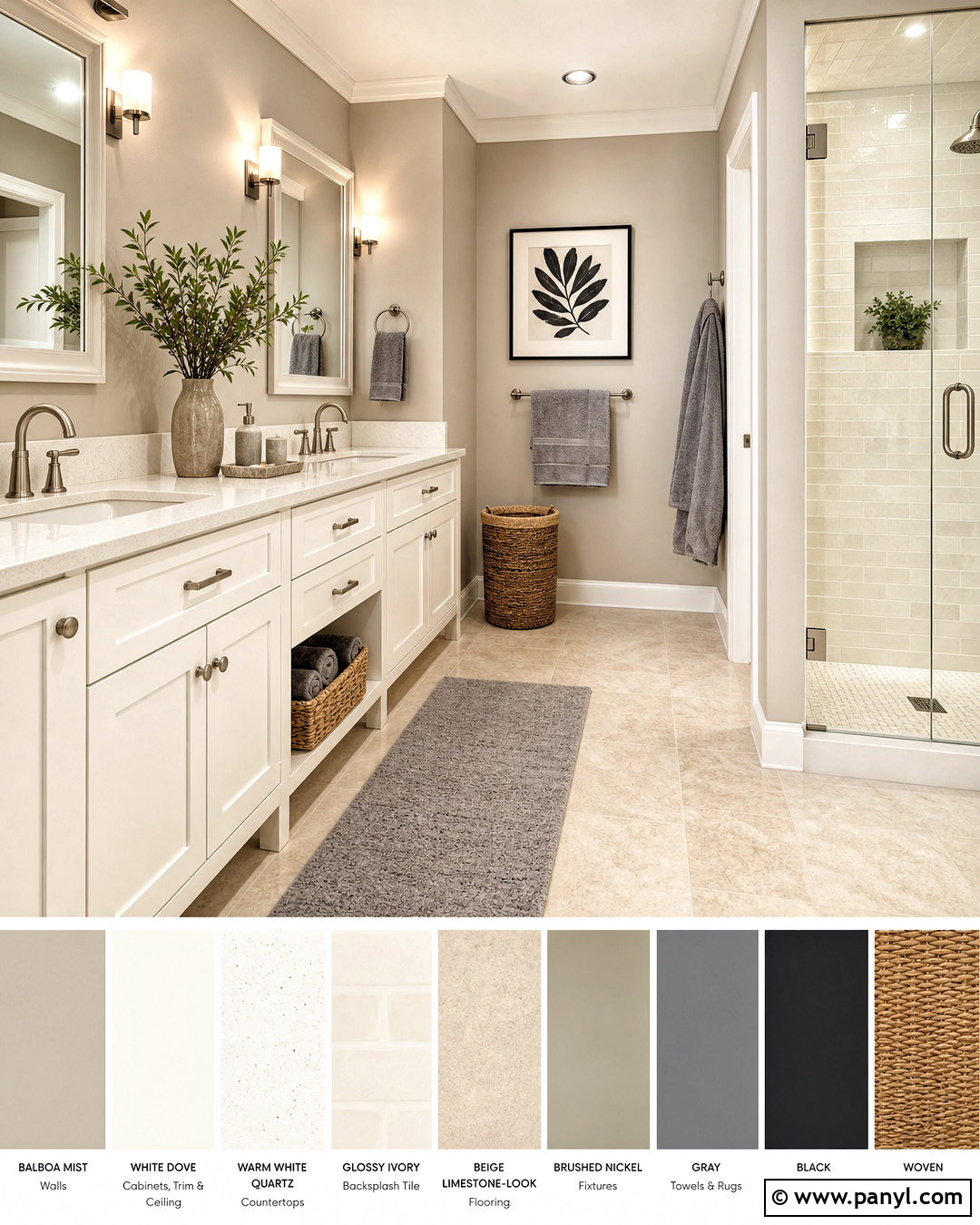 Balboa Mist And White Dove Bathroom - 20 balboa mist white dove color palette ideas