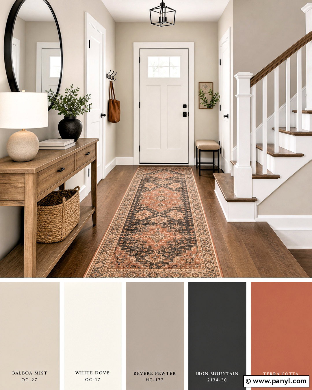 Balboa Mist And White Dove Entryway - 20 balboa mist white dove color palette ideas