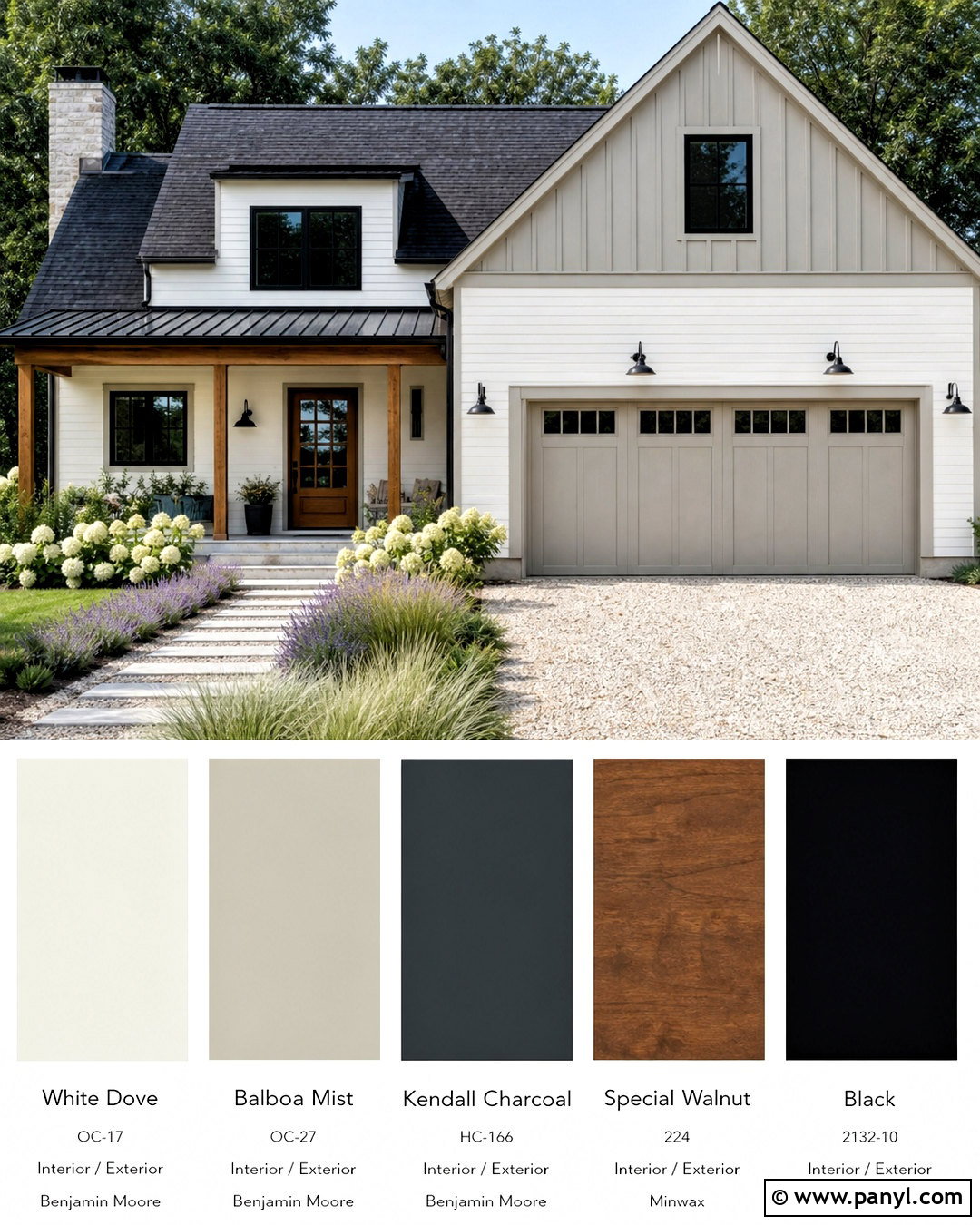 Balboa Mist And White Dove Farmhouse Exterior - 20 balboa mist white dove color palette ideas