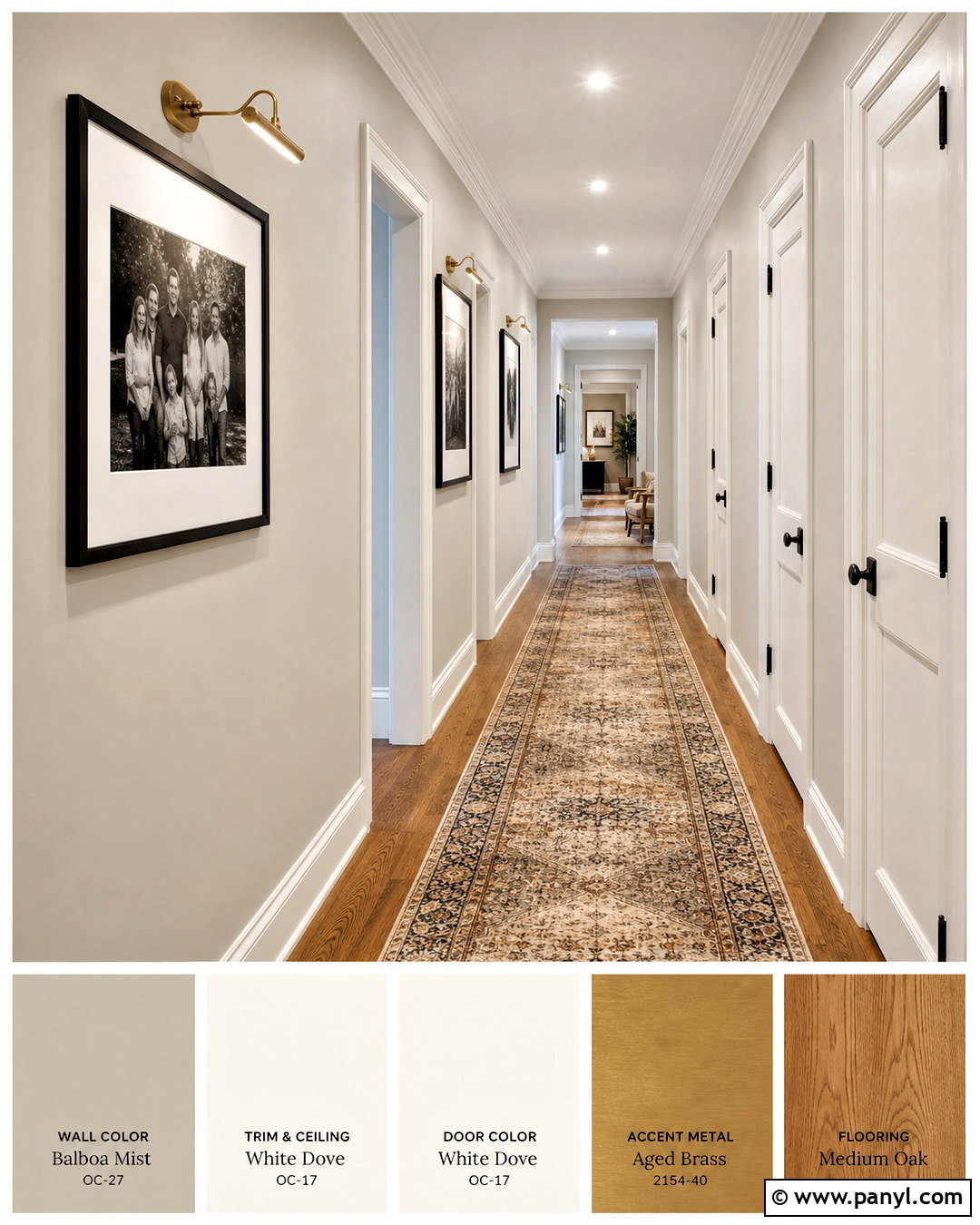 Balboa Mist And White Dove Hallway - 20 balboa mist white dove color palette ideas
