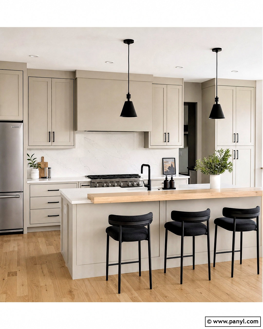 Balboa Mist Cabinets With Black Hardware - 20 balboa mist kitchen cabinets