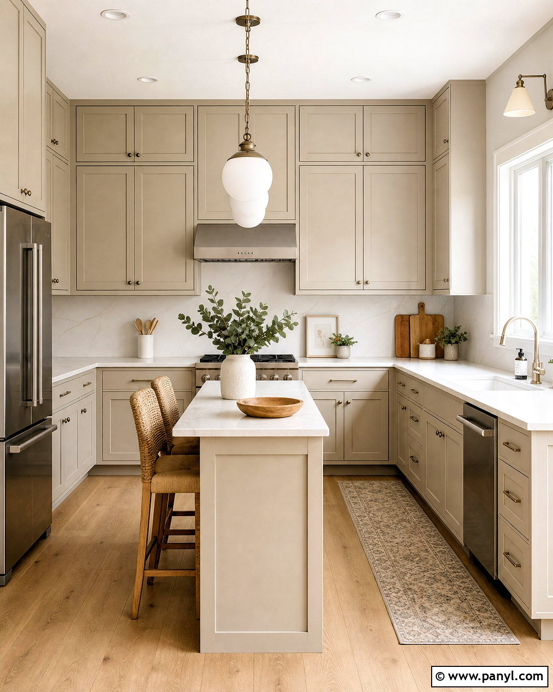 Balboa Mist Cabinets With Light Wood Floors - 20 balboa mist benjamin moore kitchen ideas