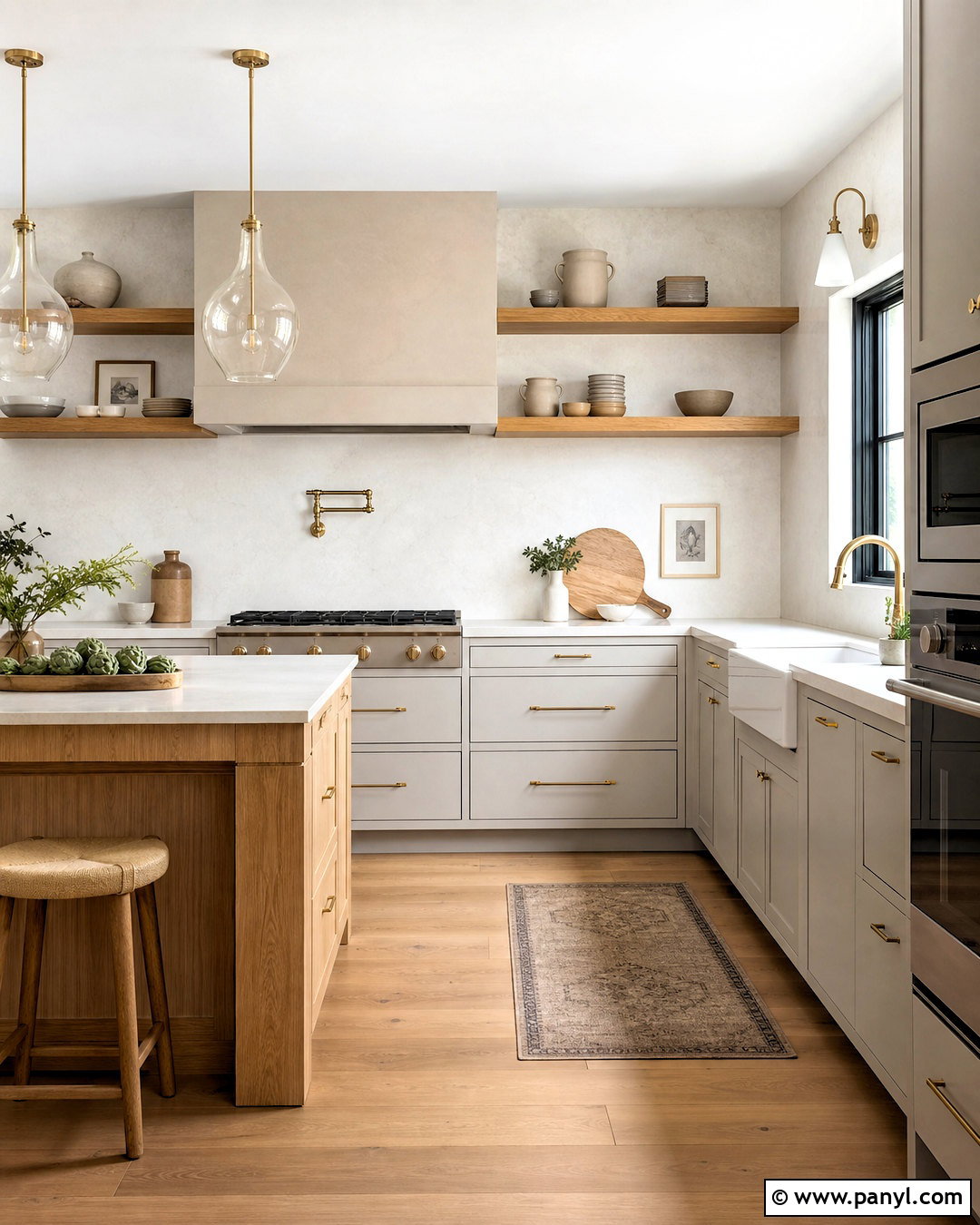 Balboa Mist Cabinets With Open Shelving - 20 balboa mist kitchen cabinets